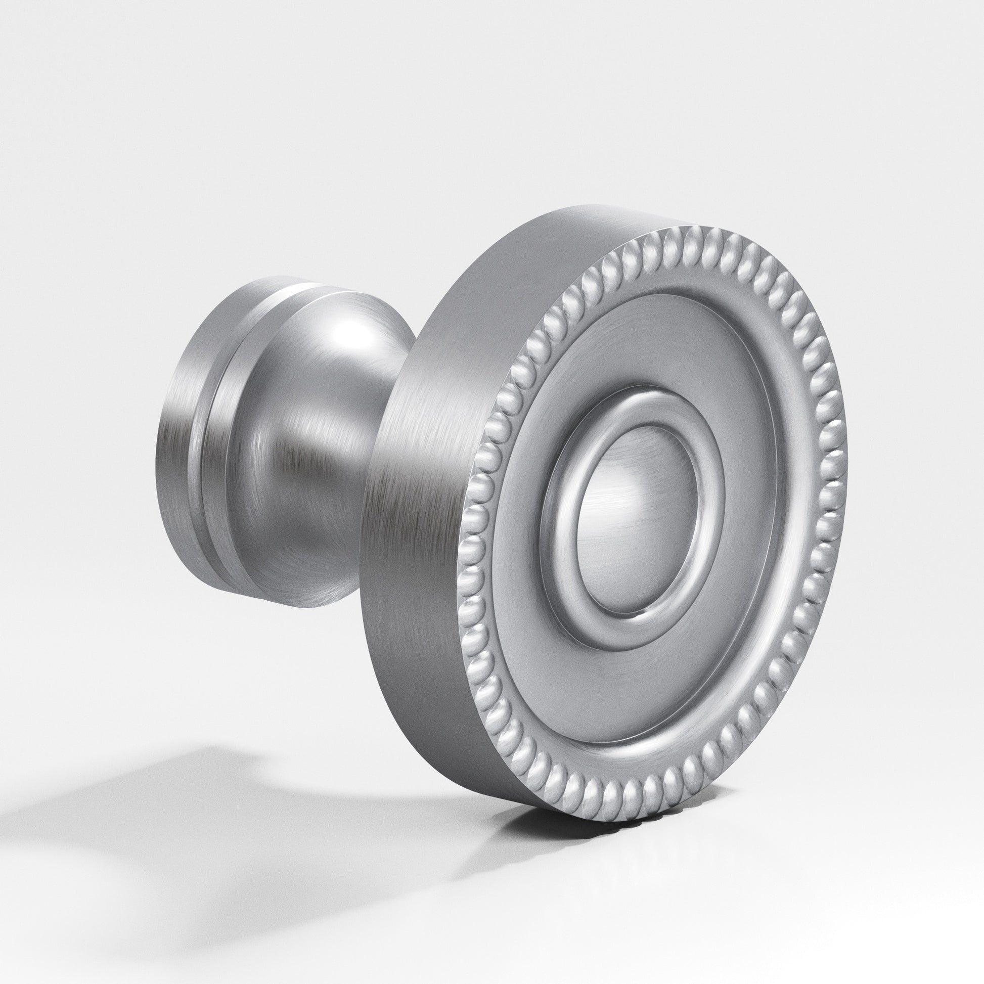 Colonial Bronze Series 174 1.25" Round Beaded Cabinet Knob Back-To-Back Shower Kit Matte Satin Chrome / 1.25"