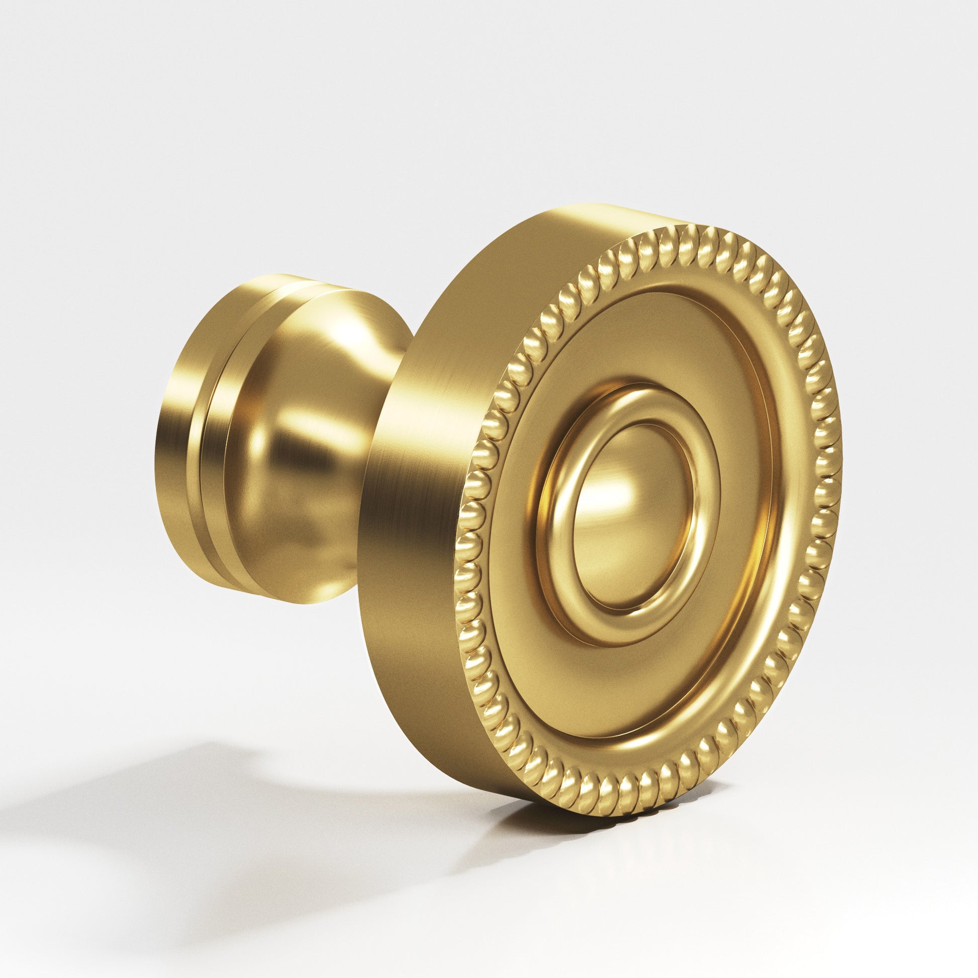Colonial Bronze Series 174 1.25" Round Beaded Cabinet Knob Back-To-Back Shower Kit Satin Brass / 1.25"