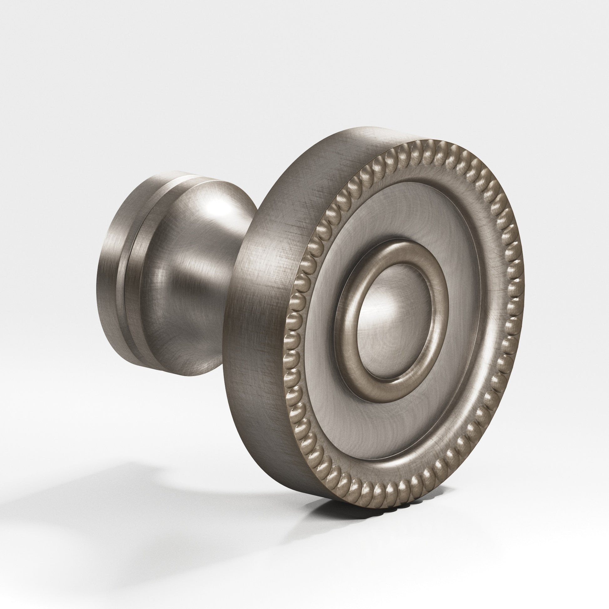 Colonial Bronze Series 174 1.25" Round Beaded Cabinet Knob Back-To-Back Shower Kit Pewter / 1.25"