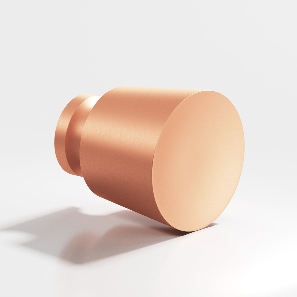 Colonial Bronze Series 180 1" Round Tapered Cabinet Knob Back-To-Back Shower Kit Matte Satin Copper / 1"