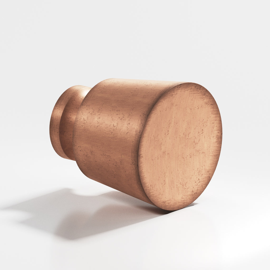Colonial Bronze Series 181 1.25" Round Tapered Cabinet Knob Back-To-Back Shower Kit Distressed Antique Copper / 1.25"
