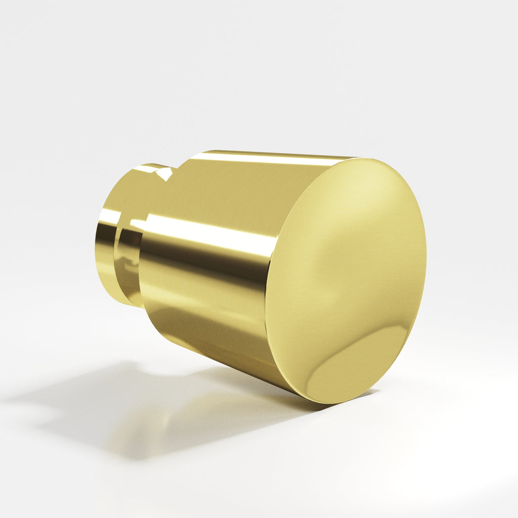 Colonial Bronze Series 181 1.25" Round Tapered Cabinet Knob Back-To-Back Shower Kit Unlacquered Polished Brass / 1.25"