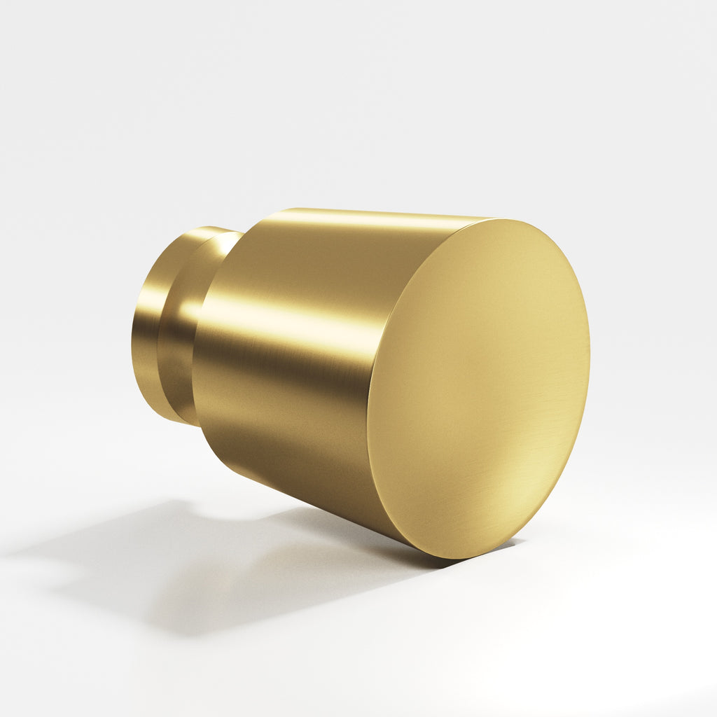 Colonial Bronze Series 181 1.25" Round Tapered Cabinet Knob Back-To-Back Shower Kit Satin Brass / 1.25"