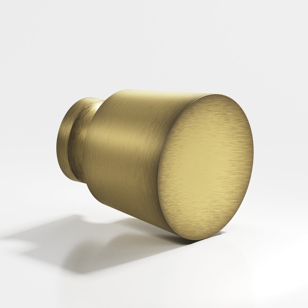 Colonial Bronze Series 180 1" Round Tapered Cabinet Knob Back-To-Back Shower Kit Matte Antique Satin Brass / 1"