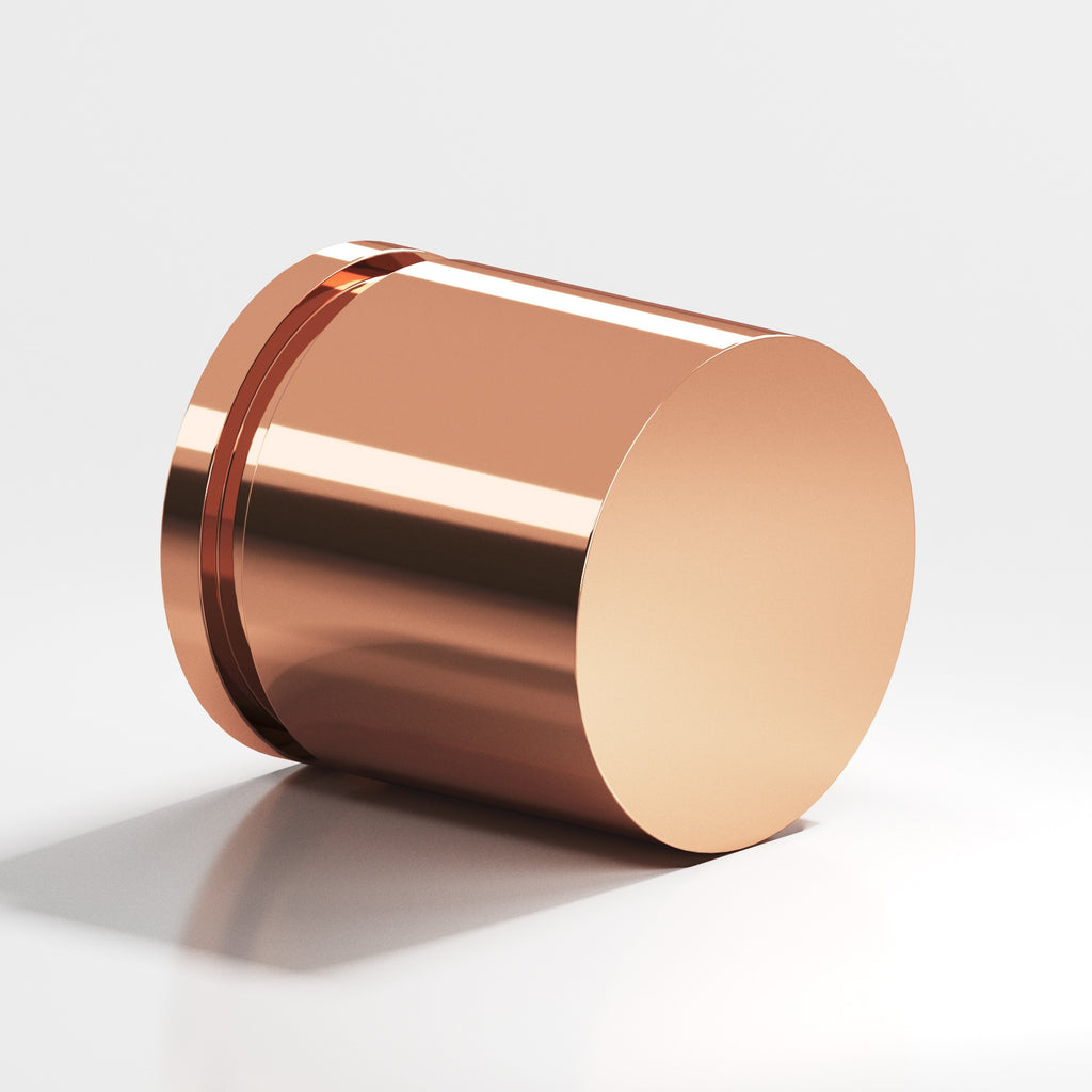 Colonial Bronze Series 186 1" Round Grooved Cabinet Knob Polished Copper / 1"