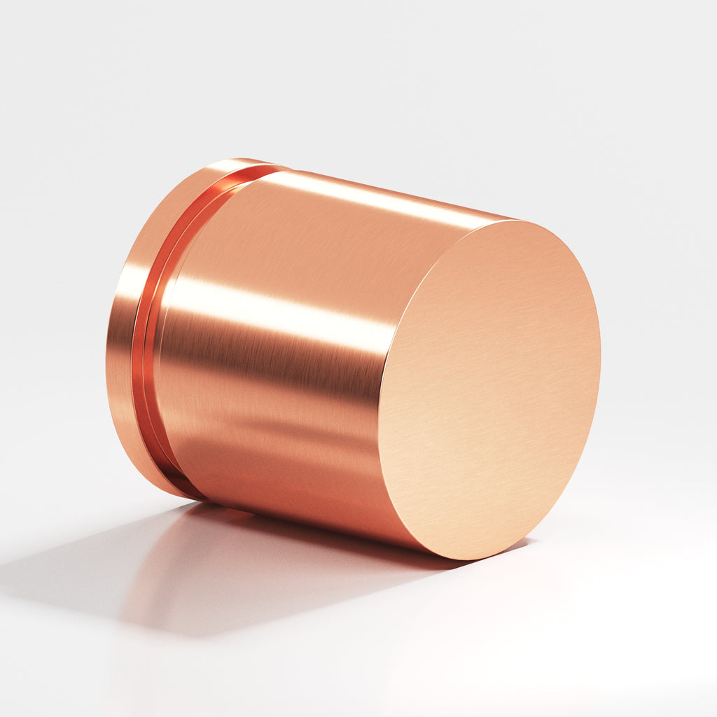 Colonial Bronze Series 187 1.25" Round Grooved Cabinet Knob Back-To-Back Shower Kit Satin Copper / 1.25"
