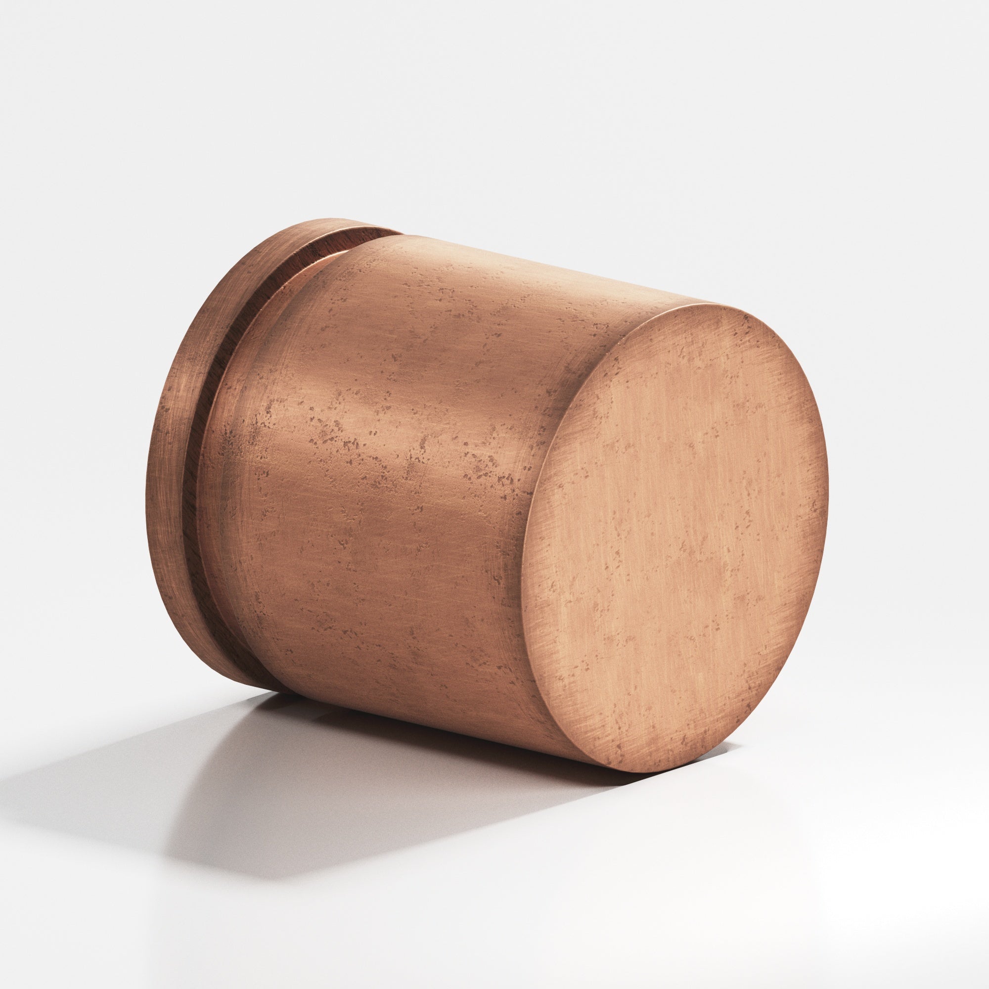 Colonial Bronze Series 187 1.25" Round Grooved Cabinet Knob Back-To-Back Shower Kit Distressed Antique Copper / 1.25"