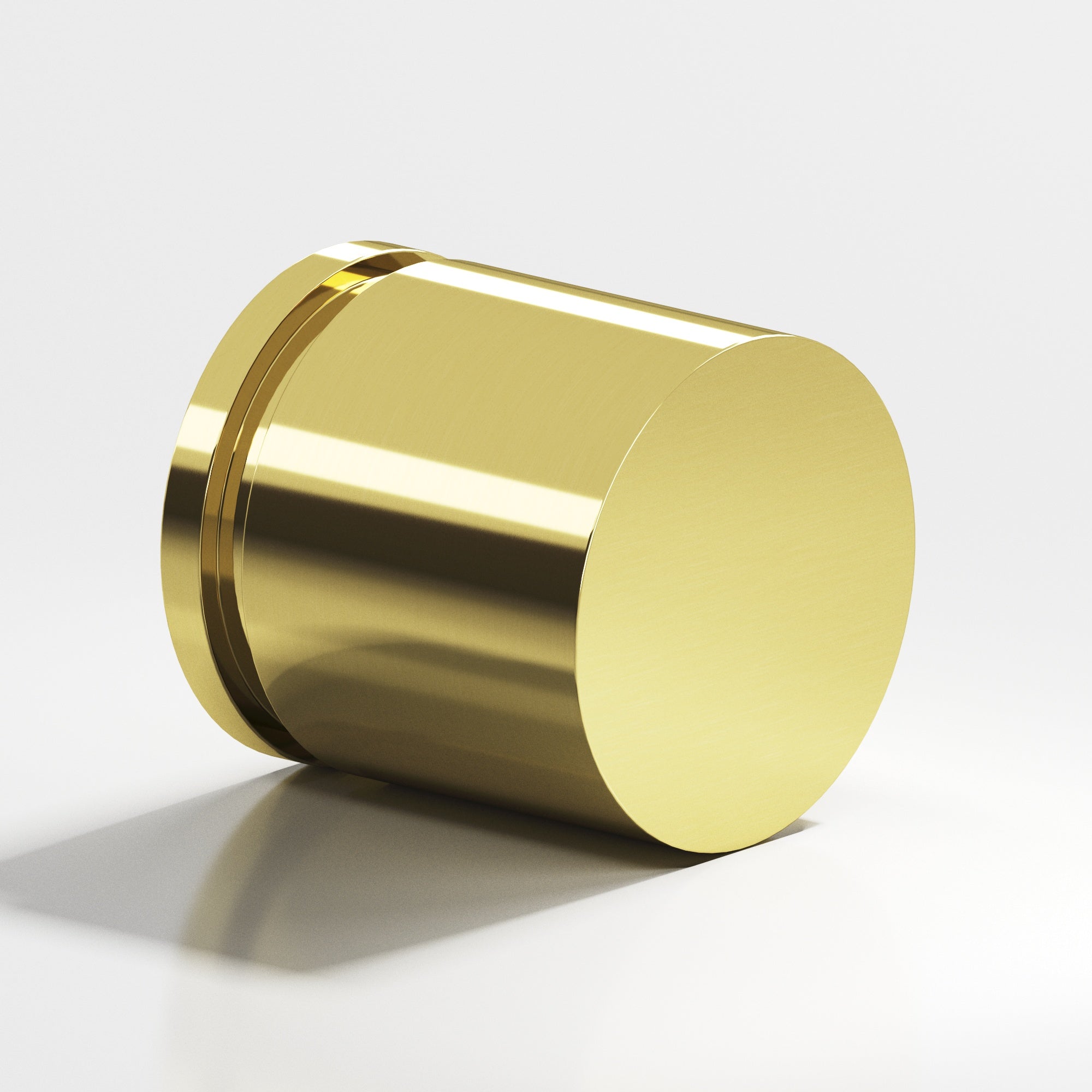 Colonial Bronze Series 187 1.25" Round Grooved Cabinet Knob Back-To-Back Shower Kit Unlacquered Polished Brass / 1.25"