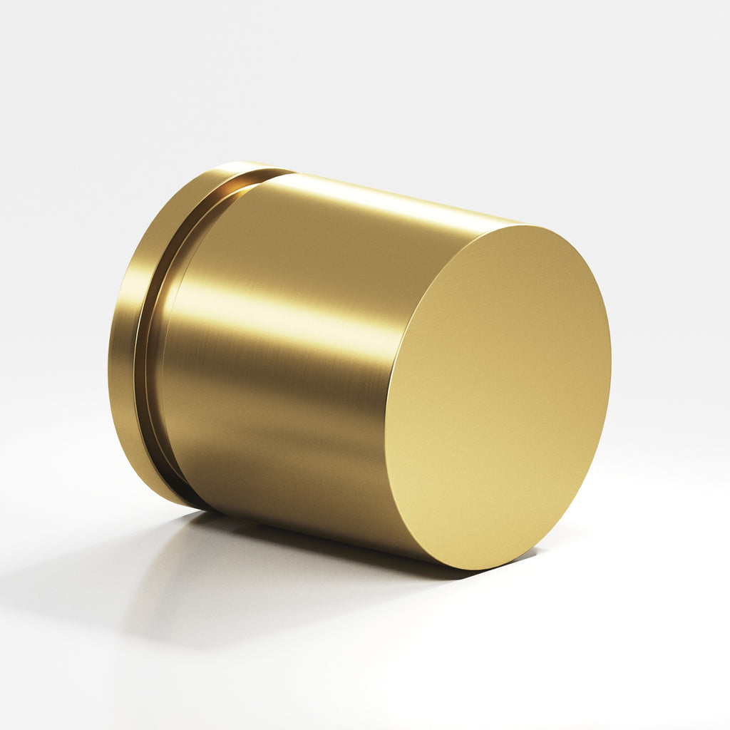 Colonial Bronze Series 187 1.25" Round Grooved Cabinet Knob Back-To-Back Shower Kit Unlacquered Satin Brass / 1.25"
