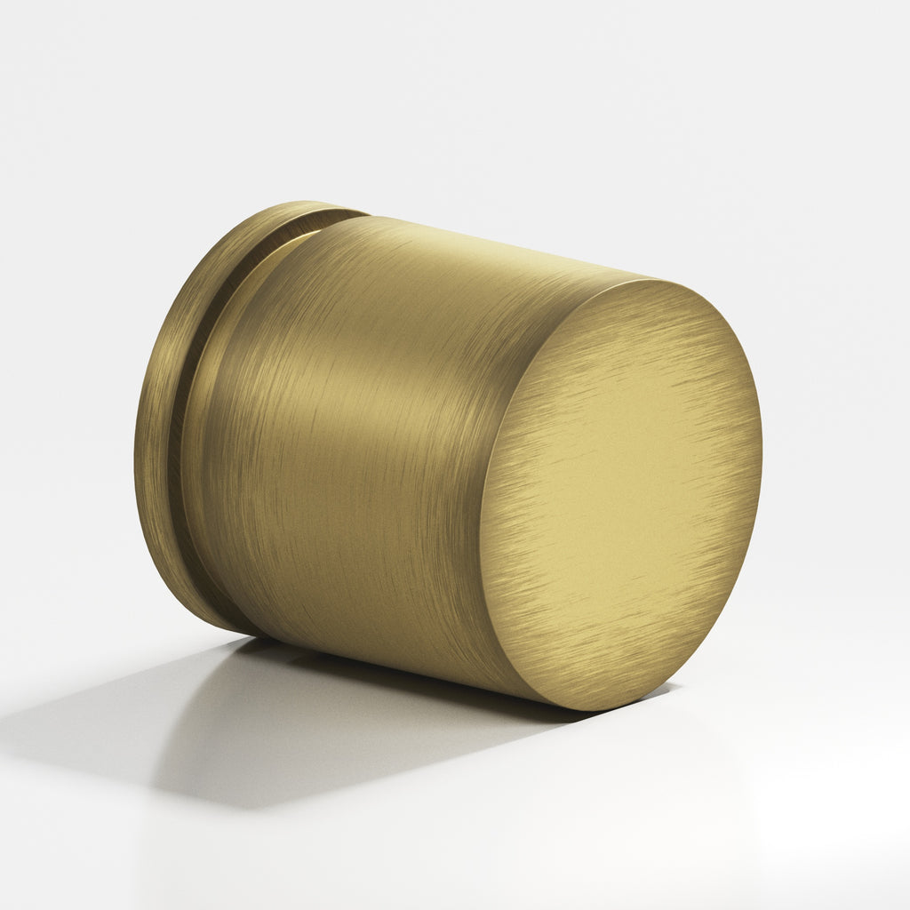 Colonial Bronze Series 187 1.25" Round Grooved Cabinet Knob Back-To-Back Shower Kit Matte Antique Satin Brass / 1.25"