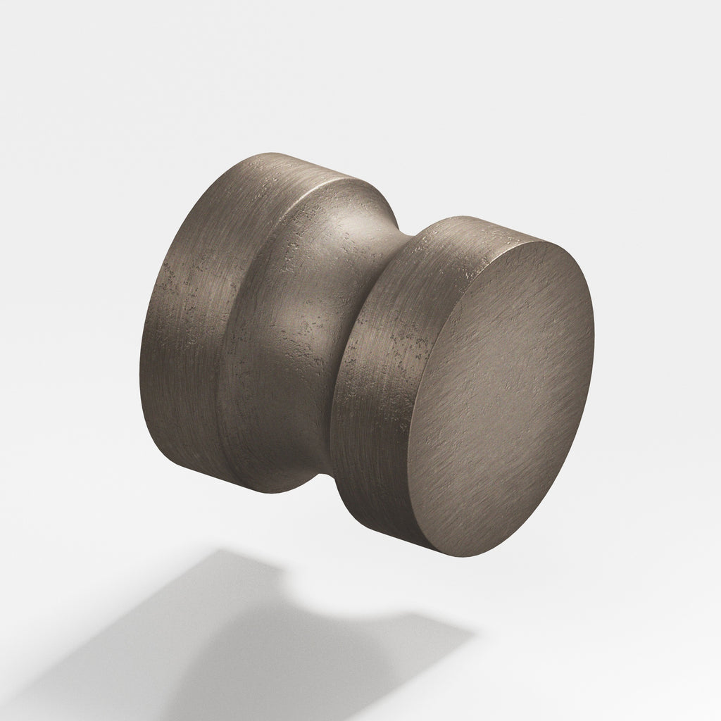 Colonial Bronze Series 188 1.25" Round Cabinet Knob Back-To-Back Shower Kit Distressed Pewter / 1.25"