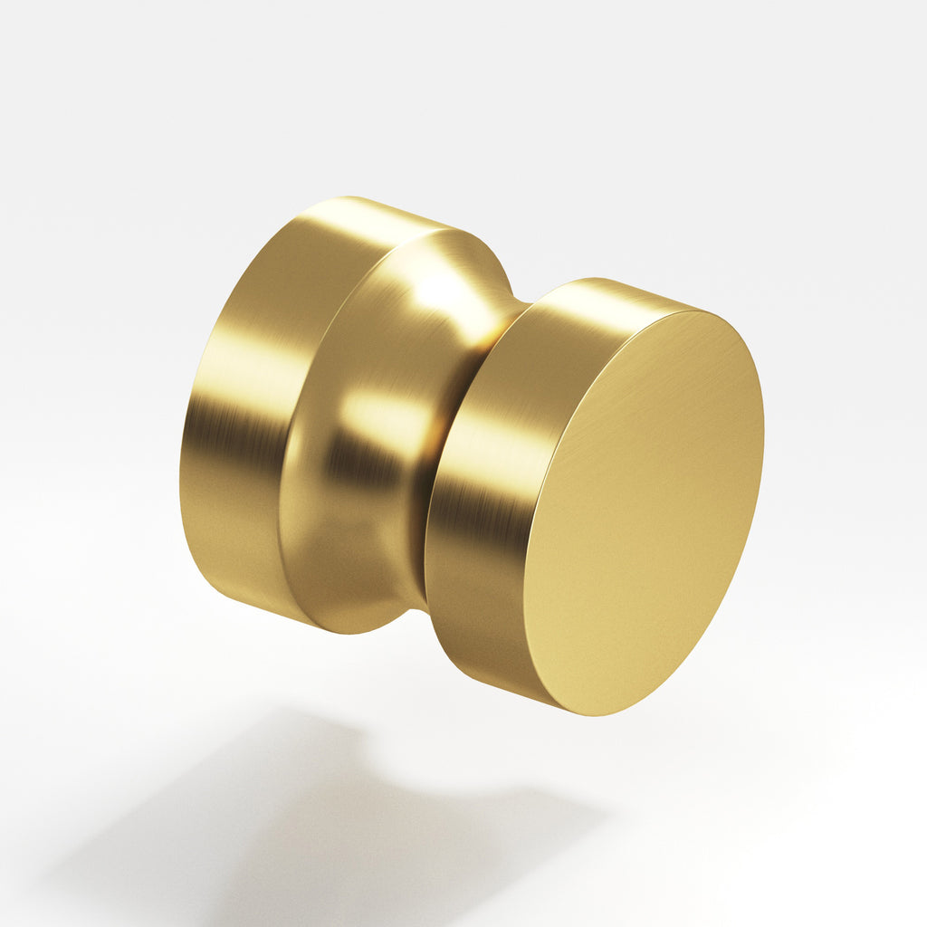 Colonial Bronze Series 189 1.25" Round Cabinet Knob Back-To-Back Shower Kit Unlacquered Satin Brass / 1.25"