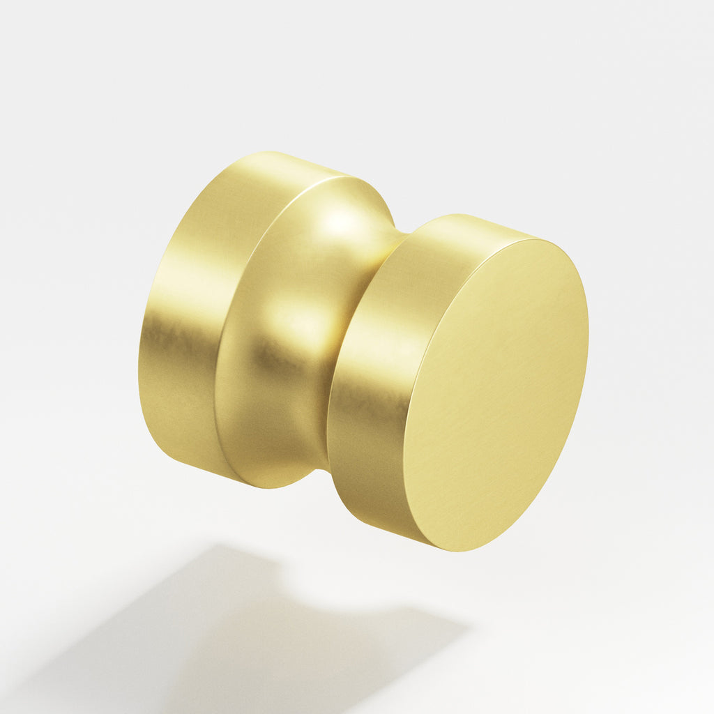 Colonial Bronze Series 189 1.25" Round Cabinet Knob Back-To-Back Shower Kit Matte Satin Brass / 1.25"