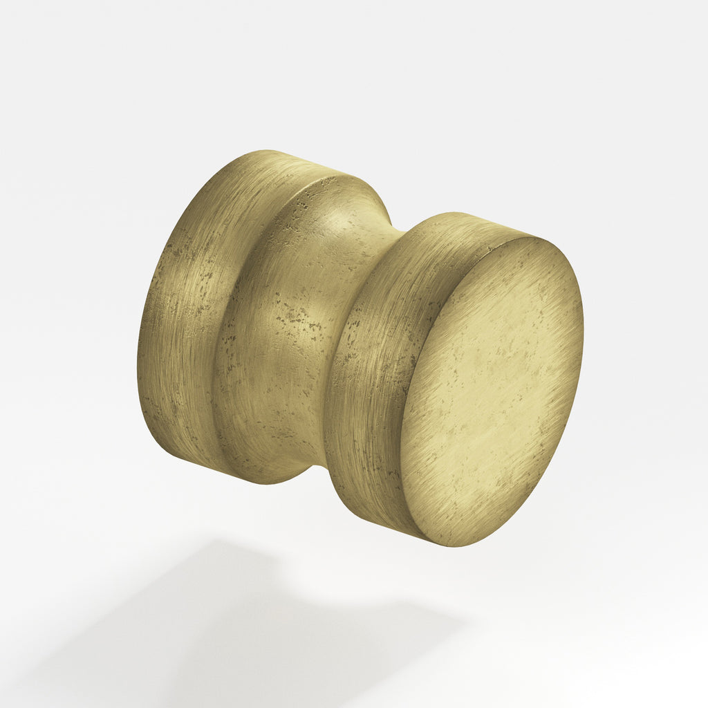 Colonial Bronze Series 188 1.25" Round Cabinet Knob Back-To-Back Shower Kit Distressed Antique Brass / 1.25"