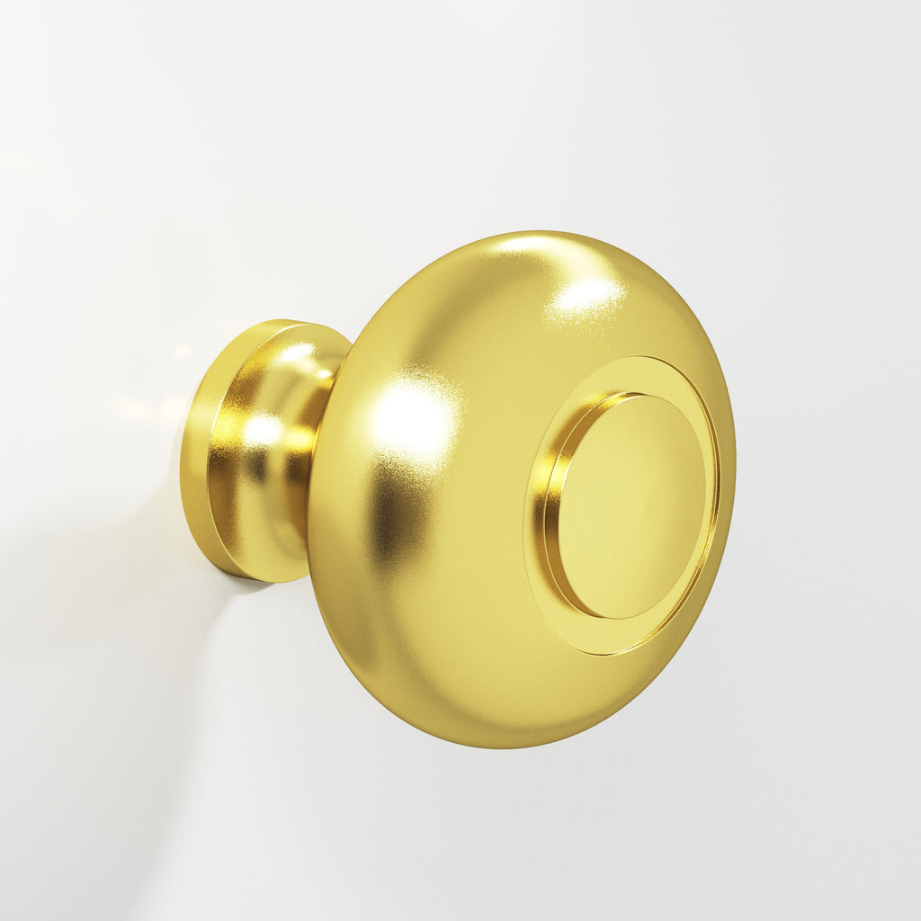 Colonial Bronze Series 1930 1.5" Round Grooved Cabinet Knob Back-To-Back Shower Kit French Gold / 1.5"