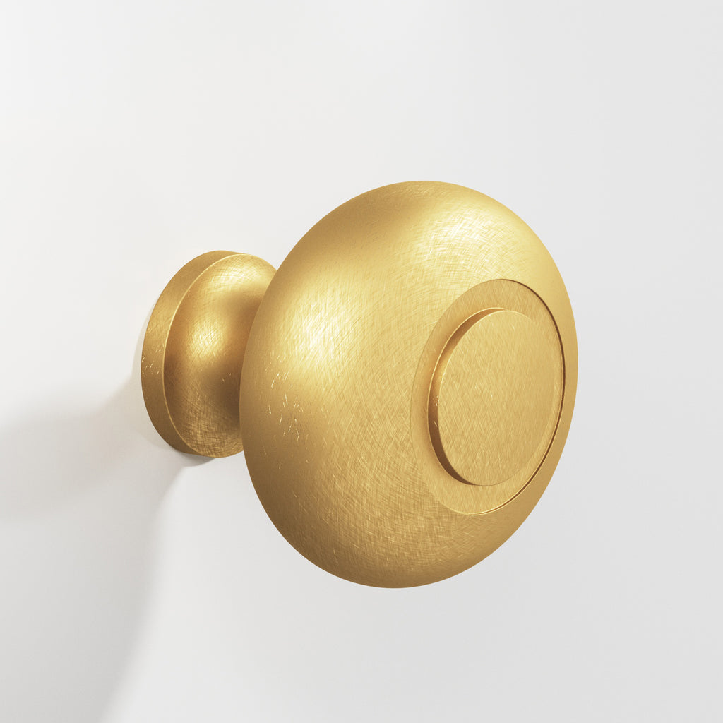 Colonial Bronze Series 1930 1.5" Round Grooved Cabinet Knob Back-To-Back Shower Kit Weathered Brass / 1.5"