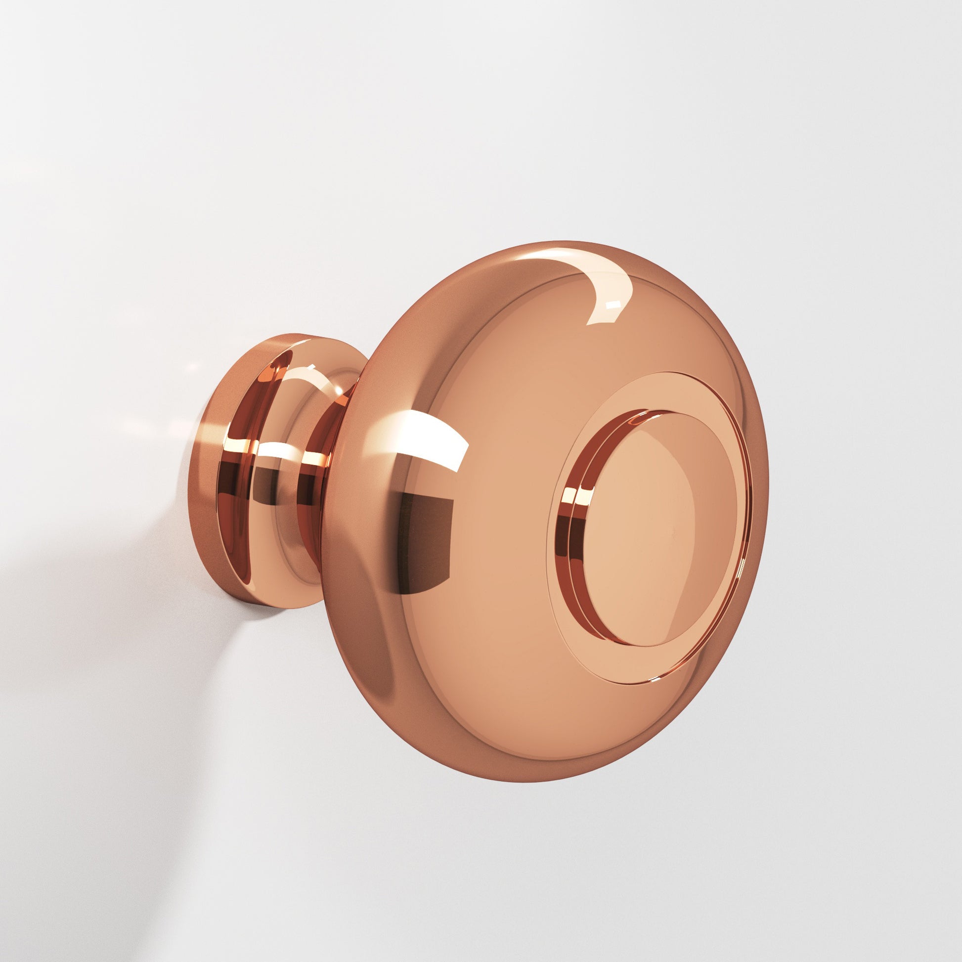 Colonial Bronze Series 1920 1.25" Round Grooved Cabinet Knob Back-To-Back Shower Kit Polished Copper / 1.25"