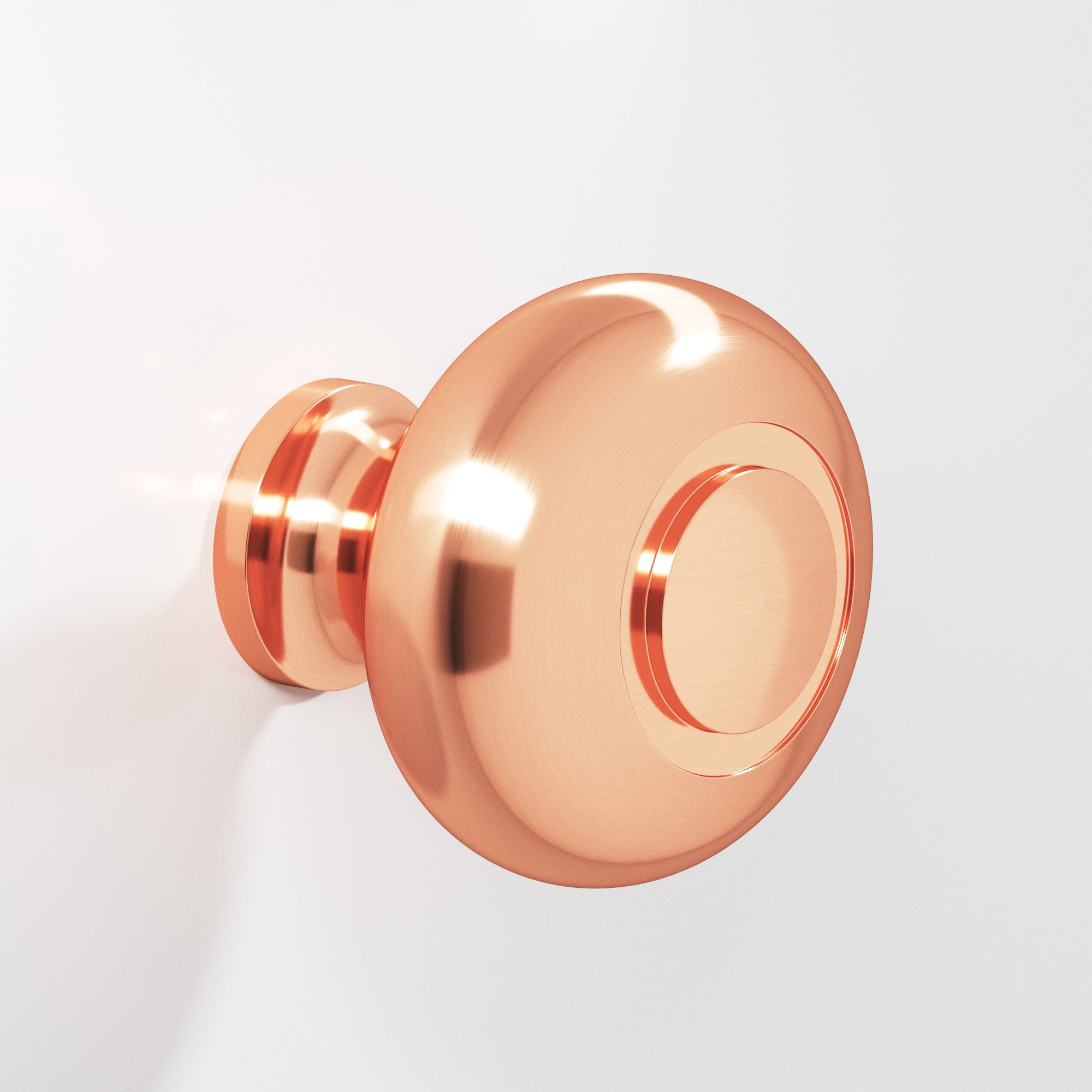Colonial Bronze Series 1920 1.25" Round Grooved Cabinet Knob Back-To-Back Shower Kit Satin Copper / 1.25"