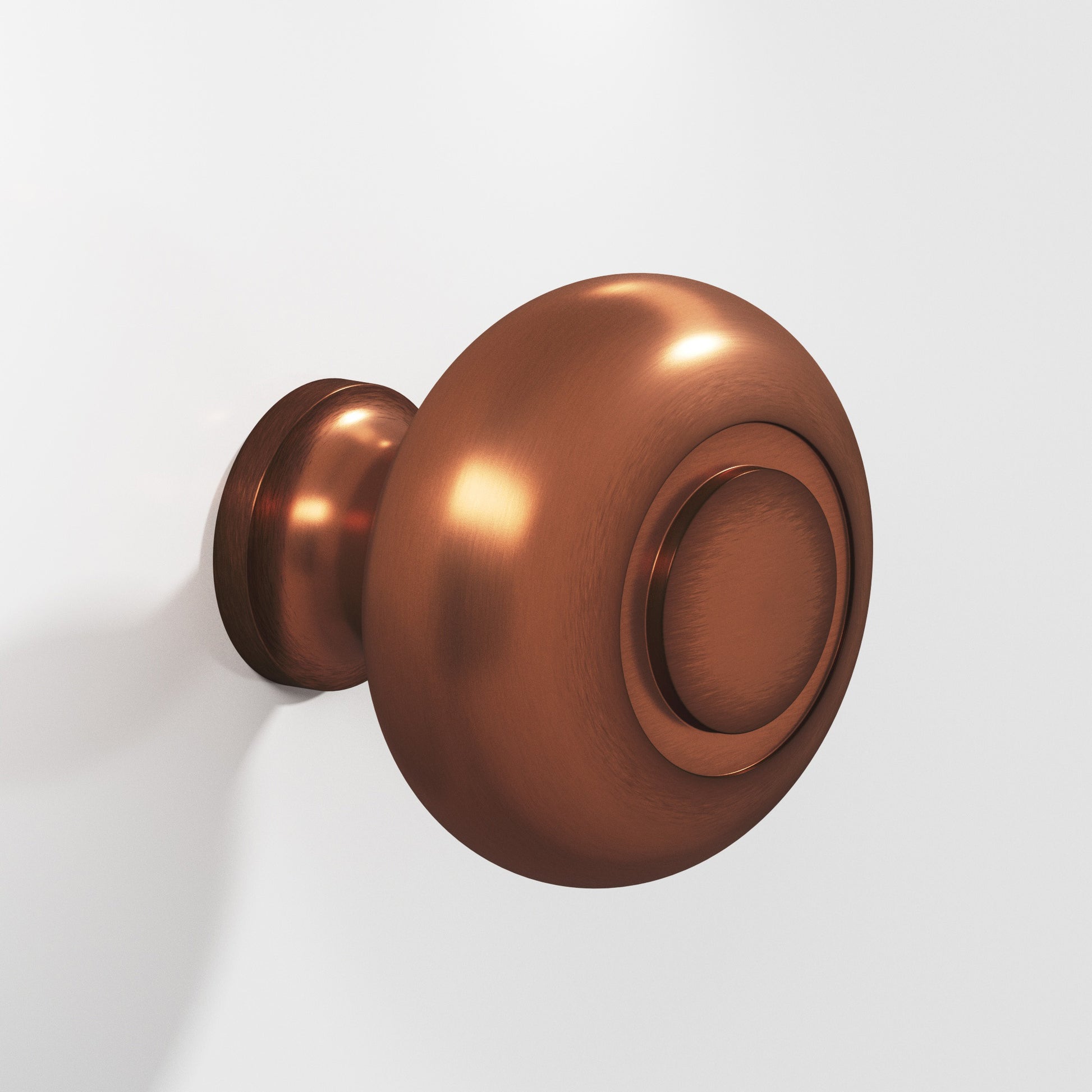 Colonial Bronze Series 1930 1.5" Round Grooved Cabinet Knob Back-To-Back Shower Kit Matte Antique Copper / 1.5"