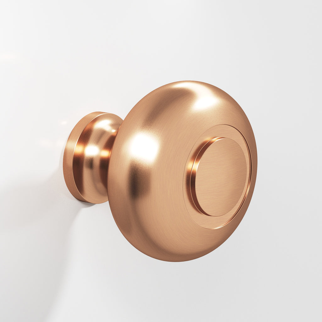 Colonial Bronze Series 1930 1.5" Round Grooved Cabinet Knob Back-To-Back Shower Kit Satin Bronze / 1.5"