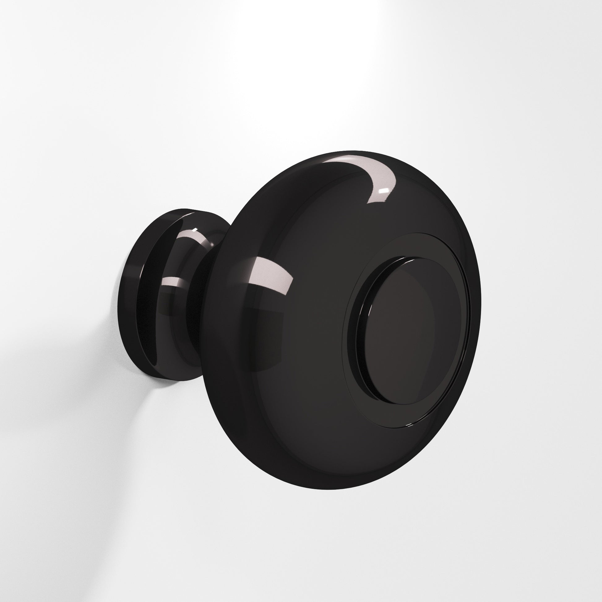 Colonial Bronze Series 1930 1.5" Round Grooved Cabinet Knob Back-To-Back Shower Kit Satin Black / 1.5"