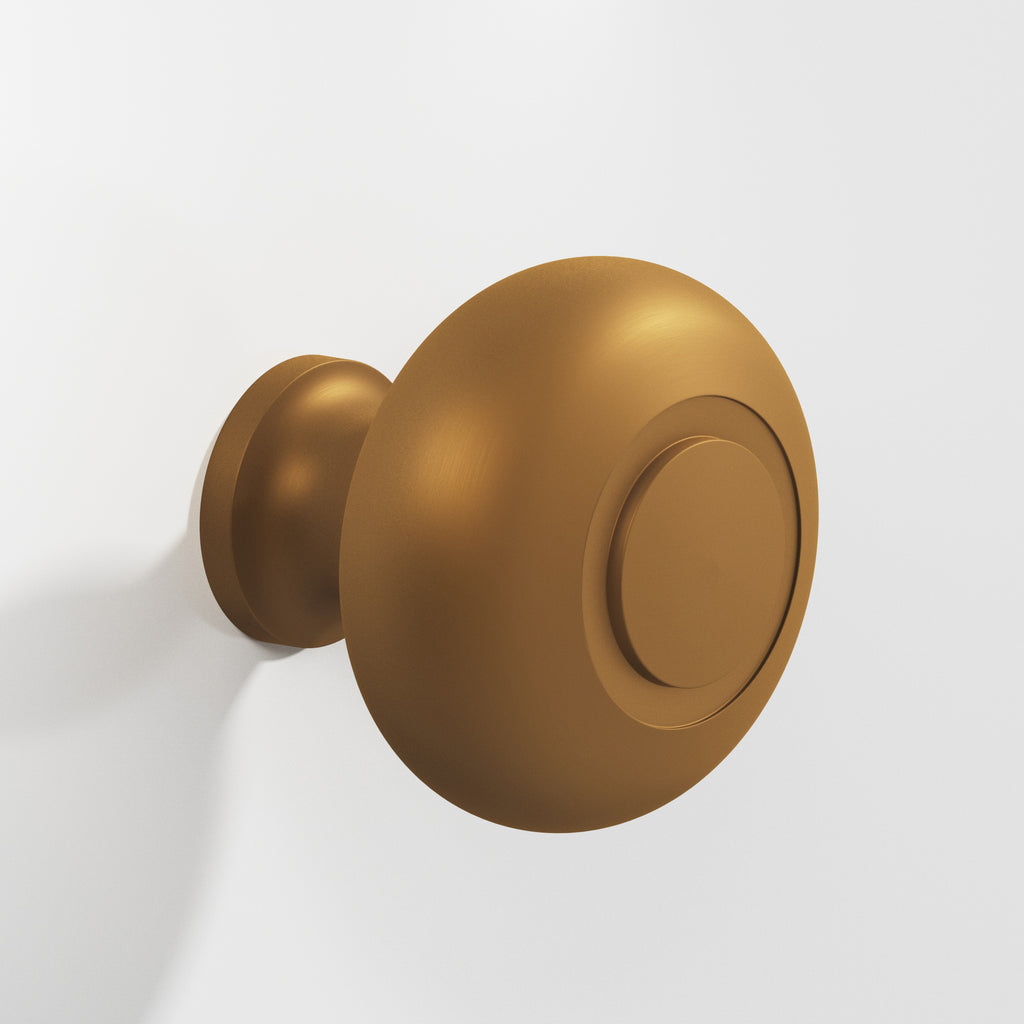 Colonial Bronze Series 1920 1.25" Round Grooved Cabinet Knob Back-To-Back Shower Kit Matte Light Statuary Bronze / 1.25"