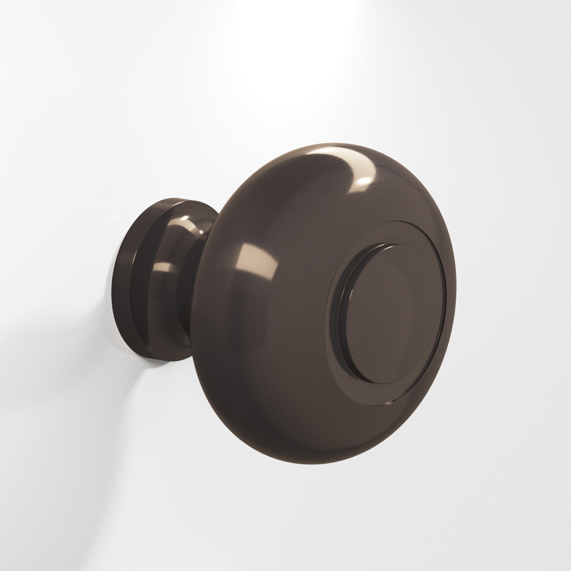 Colonial Bronze Series 1920 1.25" Round Grooved Cabinet Knob Back-To-Back Shower Kit Dark Statuary Bronze / 1.25"