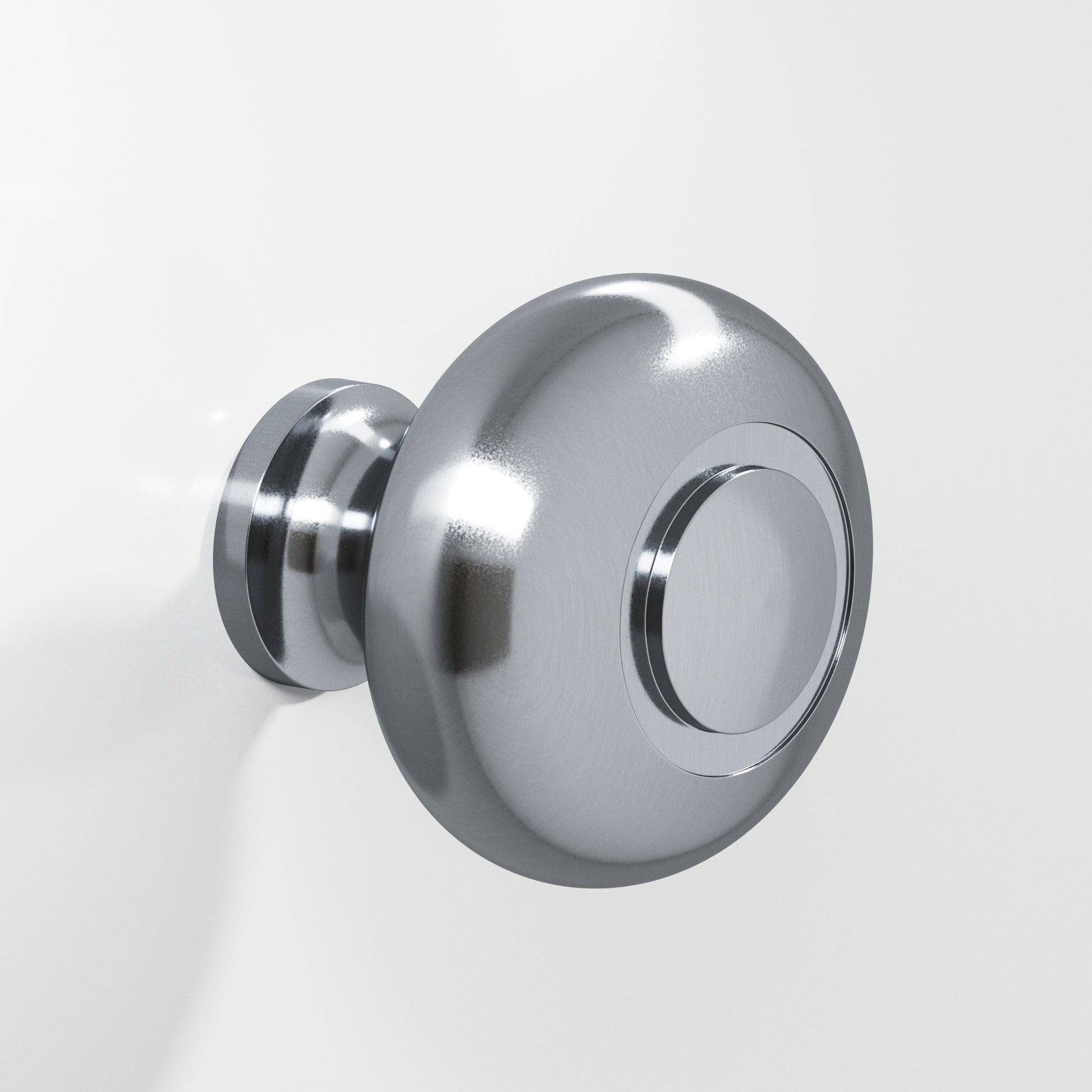 Colonial Bronze Series 1930 1.5" Round Grooved Cabinet Knob Back-To-Back Shower Kit Satin Chrome / 1.5"