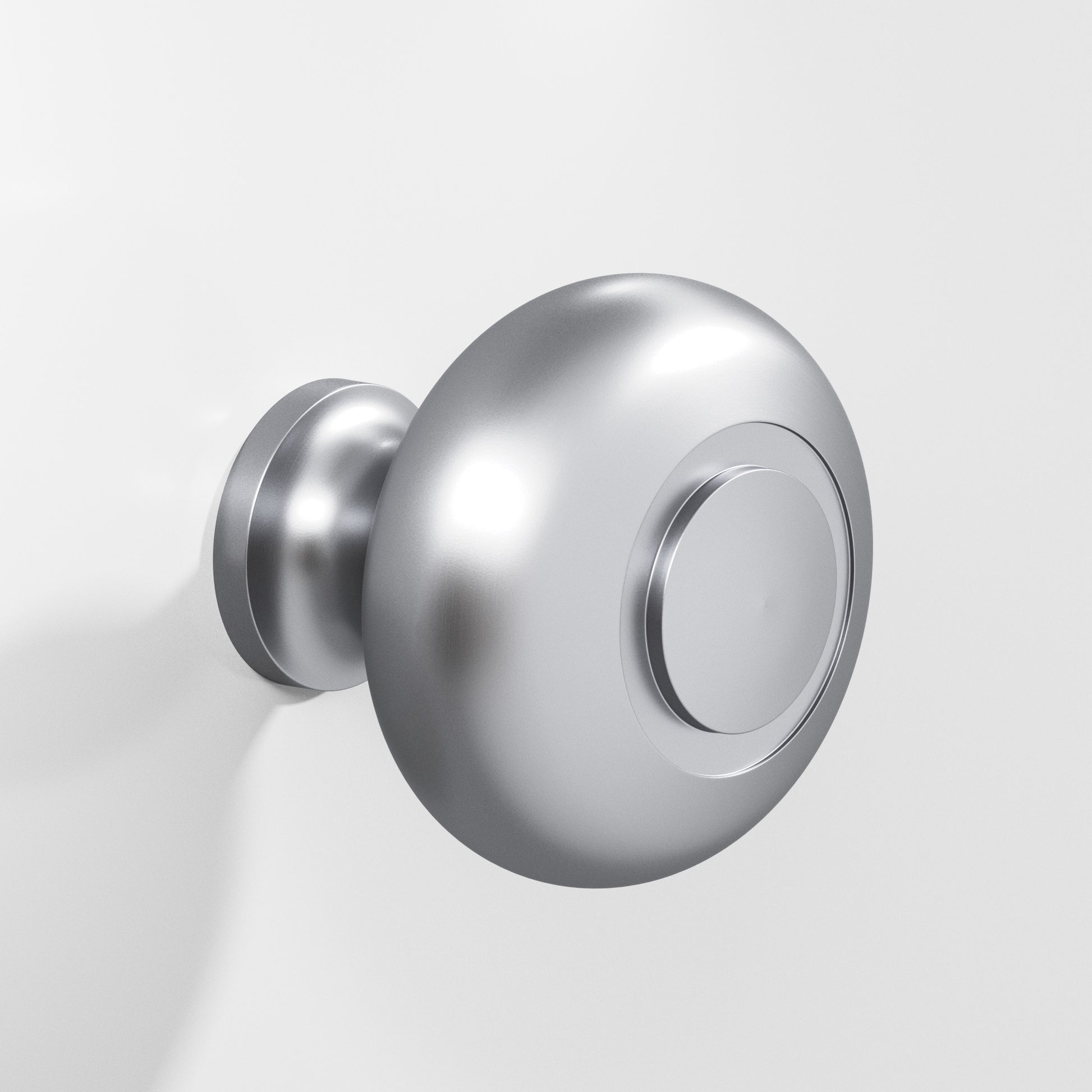 Colonial Bronze Series 1920 1.25" Round Grooved Cabinet Knob Back-To-Back Shower Kit Matte Satin Chrome / 1.25"