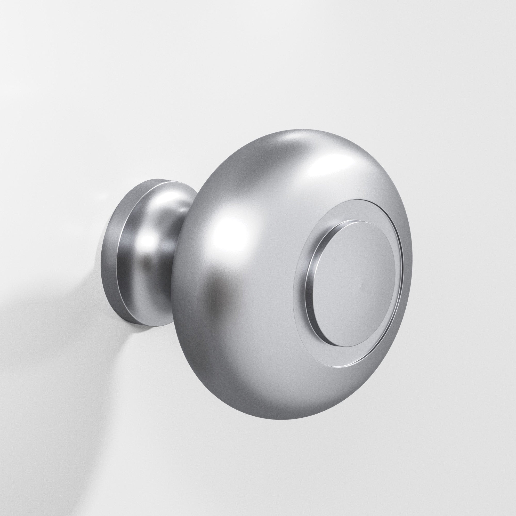 Colonial Bronze Series 1920 1.25" Round Grooved Cabinet Knob Back-To-Back Shower Kit Matte Satin Chrome / 1.25"
