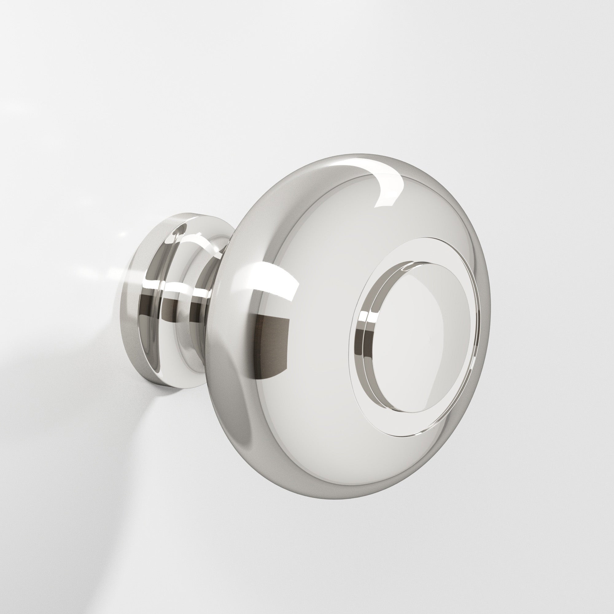 Colonial Bronze Series 1920 1.25" Round Grooved Cabinet Knob Back-To-Back Shower Kit Polished Nickel / 1.25"