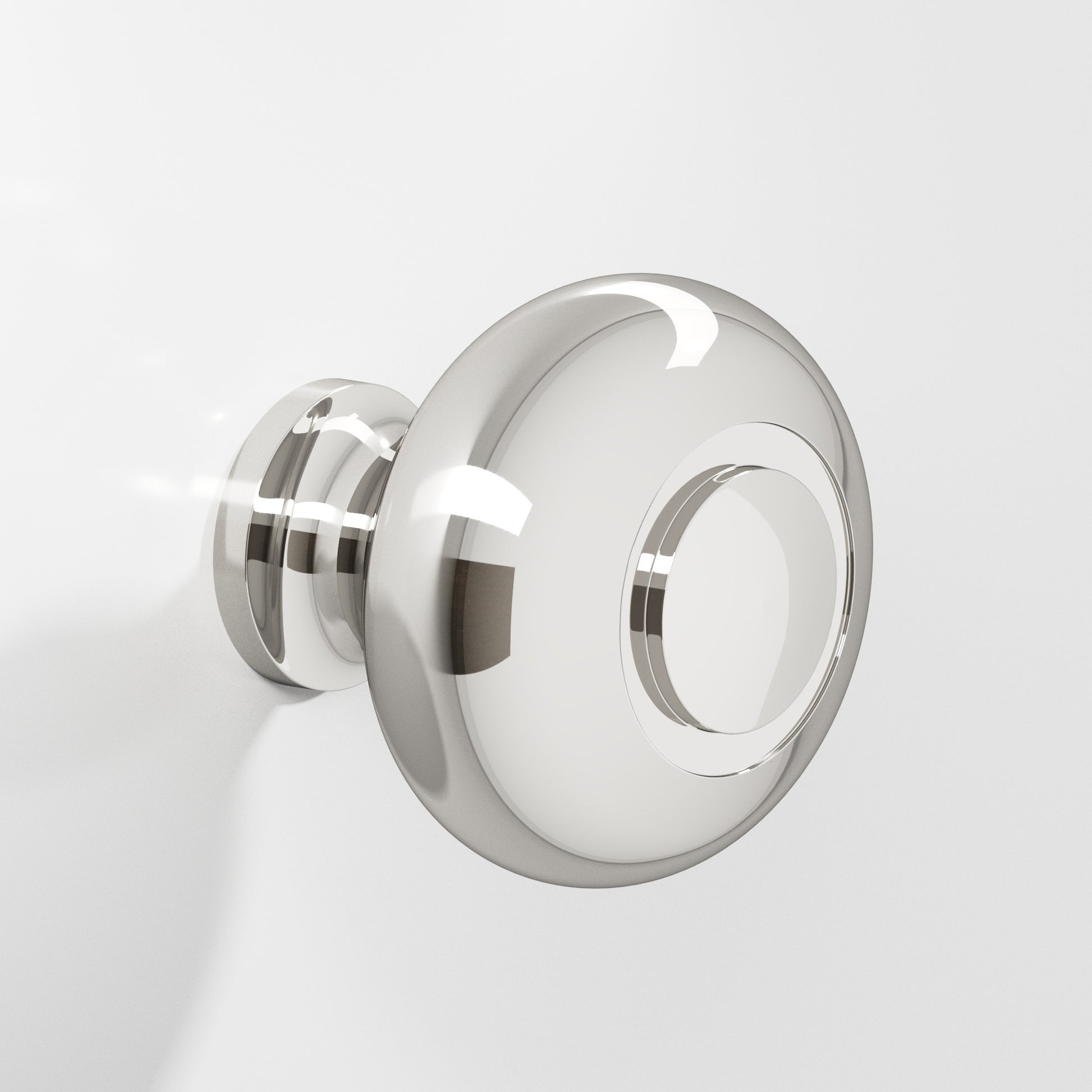 Colonial Bronze Series 1930 1.5" Round Grooved Cabinet Knob Back-To-Back Shower Kit Polished Nickel / 1.5"