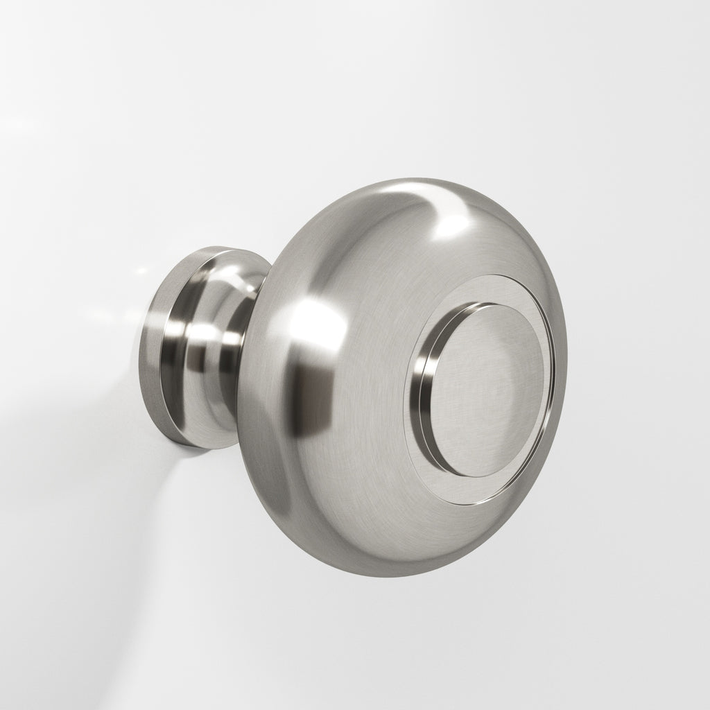 Colonial Bronze Series 1930 1.5" Round Grooved Cabinet Knob Back-To-Back Shower Kit Satin Nickel / 1.5"
