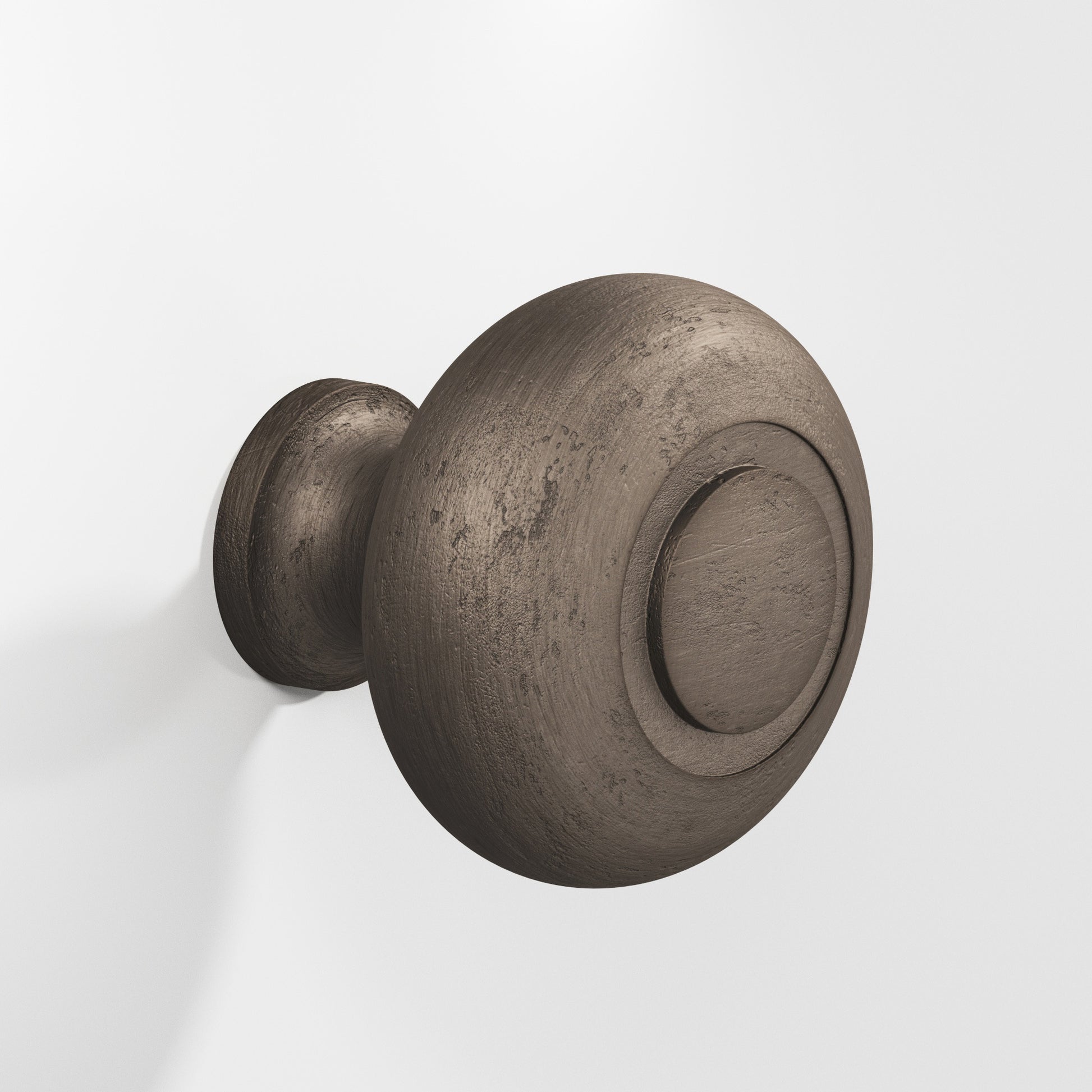 Colonial Bronze Series 1920 1.25" Round Grooved Cabinet Knob Back-To-Back Shower Kit Distressed Pewter / 1.25"