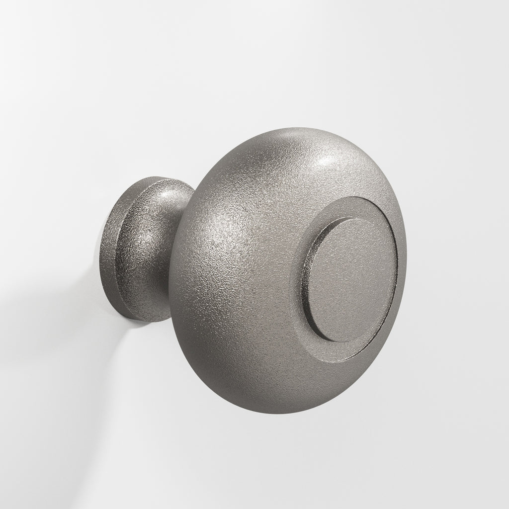 Colonial Bronze Series 1930 1.5" Round Grooved Cabinet Knob Back-To-Back Shower Kit Frost Nickel™ / 1.5"