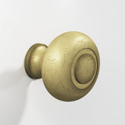 Colonial Bronze Series 1930 1.5" Round Grooved Cabinet Knob Back-To-Back Shower Kit Distressed Antique Brass / 1.5"