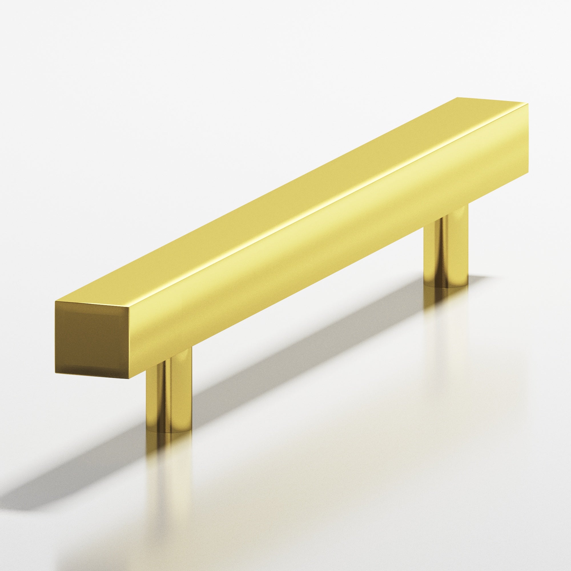 Colonial Bronze Series 506 8" Square Cabinet Pull With Straight Posts French Gold / 8"