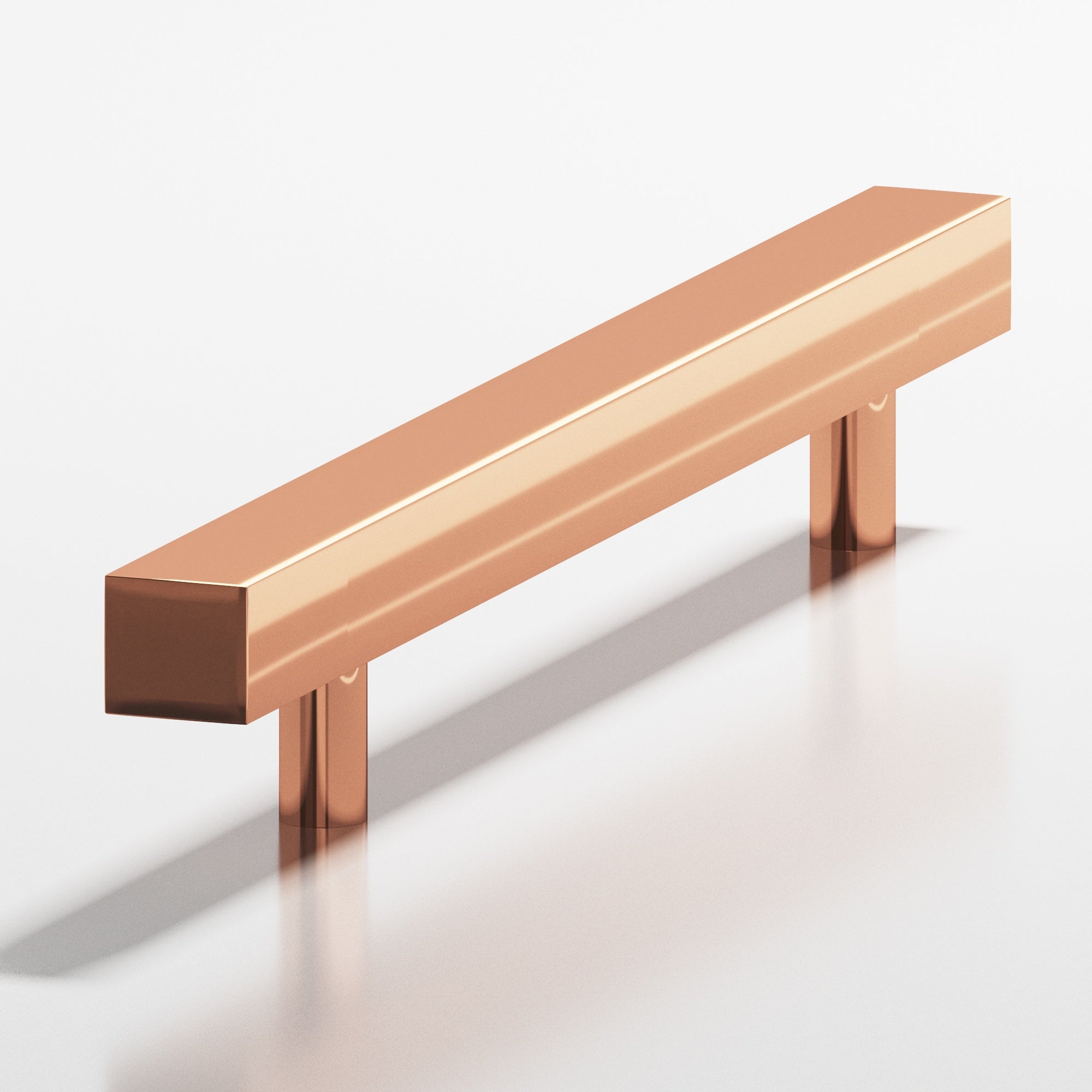 Colonial Bronze Series 506 3.5" Square Cabinet Pull With Straight Posts Polished Copper / 3.5"