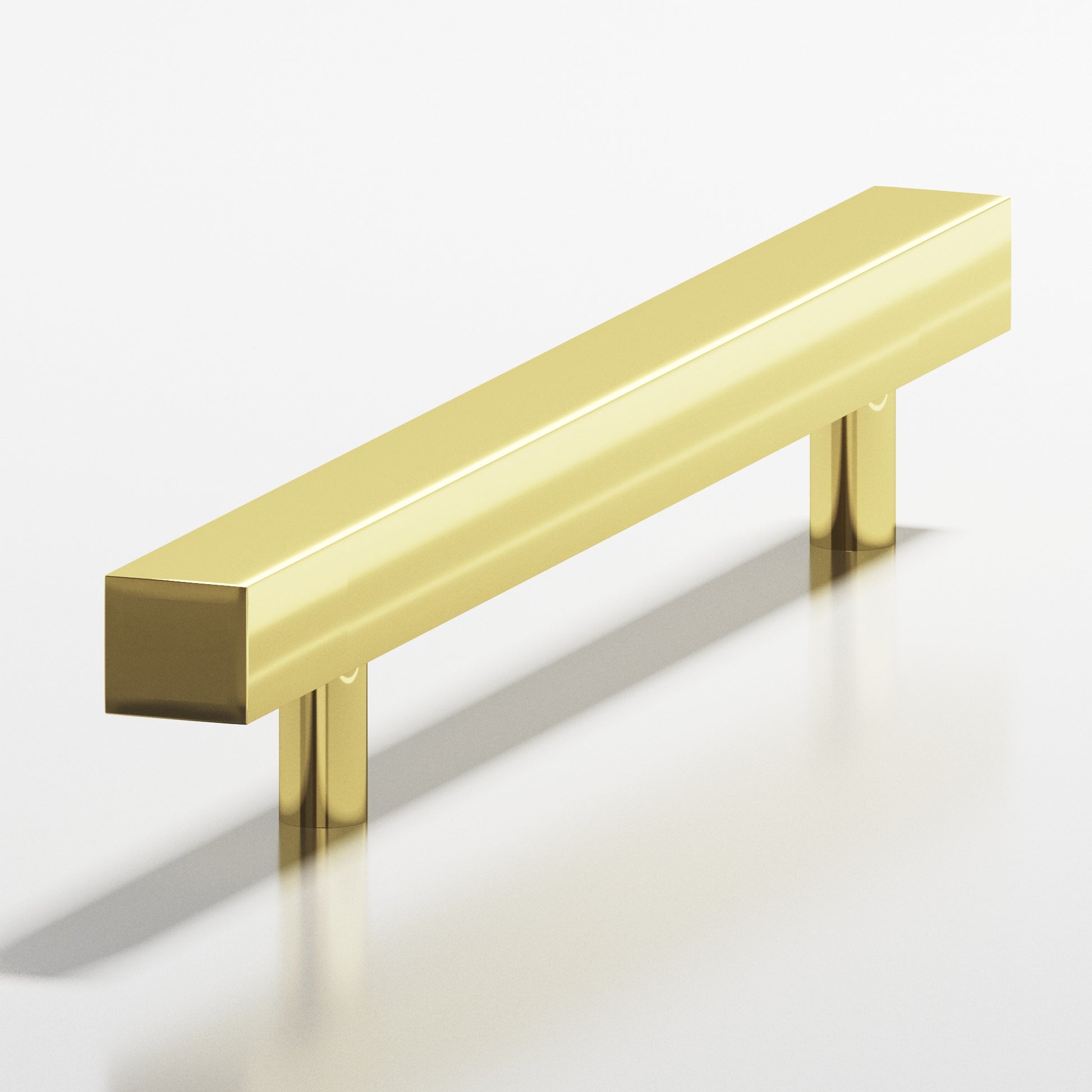 Colonial Bronze Series 506 8" Square Cabinet Pull With Straight Posts Polished Brass / 8"