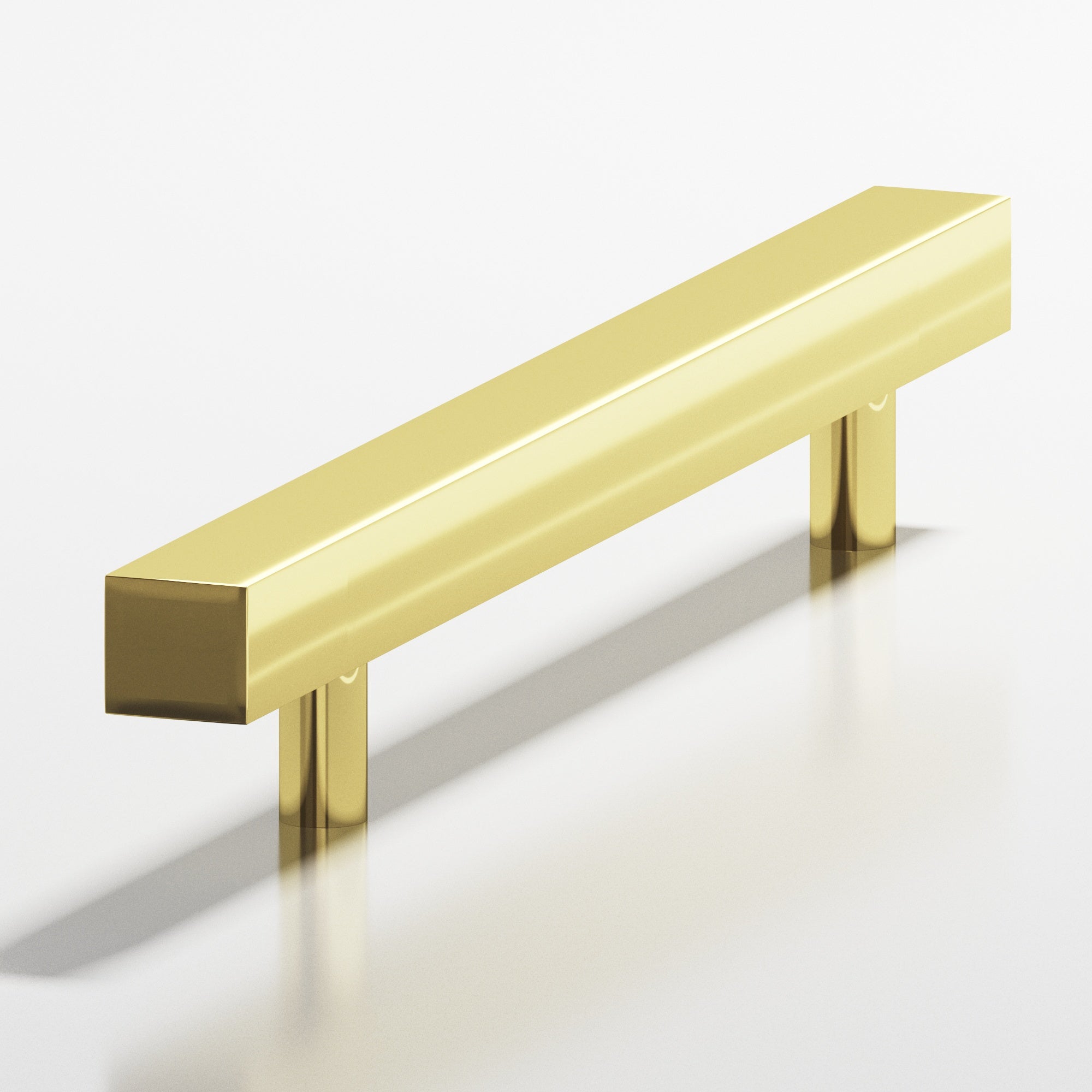 Colonial Bronze Series 506 8" Square Cabinet Pull With Straight Posts Polished Brass / 8"