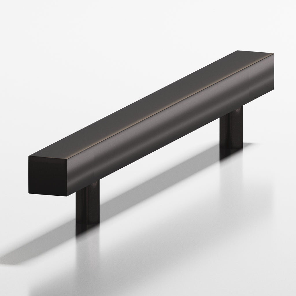 Colonial Bronze Series 506 4" Square Cabinet Pull With Straight Posts Satin Black / 4"