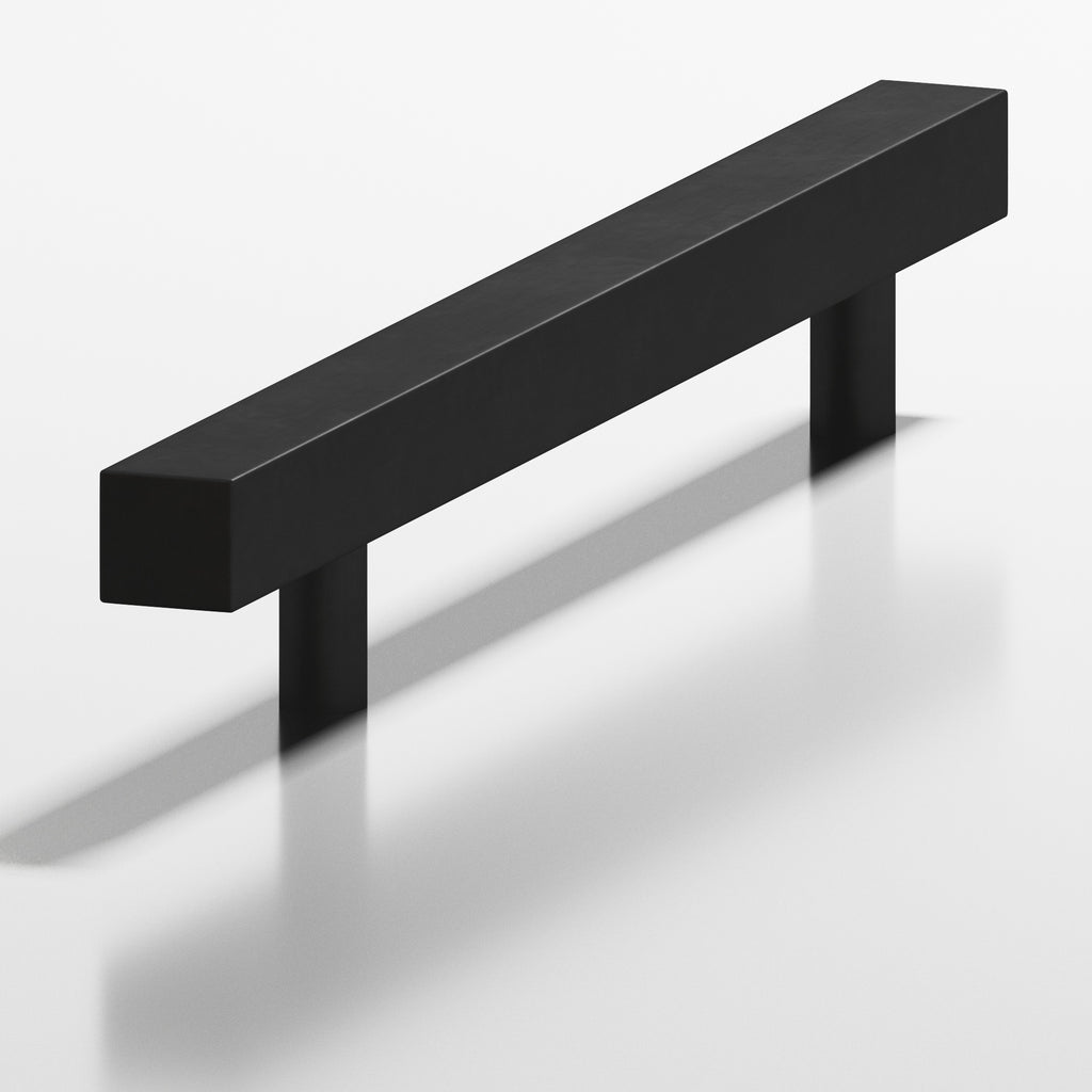 Colonial Bronze Series 217 8" Square Cabinet Pull Shower Door Pull With Straight Posts Matte Satin Black / 8"