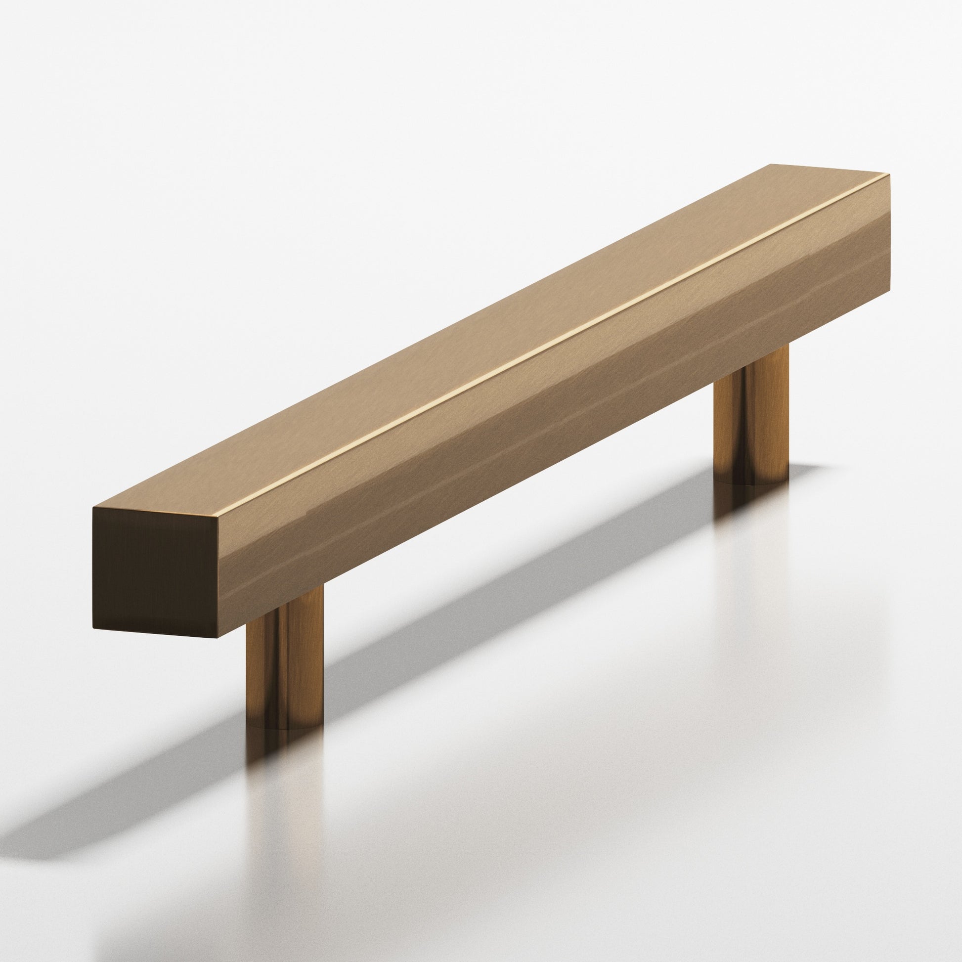 Colonial Bronze Series 217 6" Square Cabinet Pull With Straight Posts Light Statuary Bronze / 6"