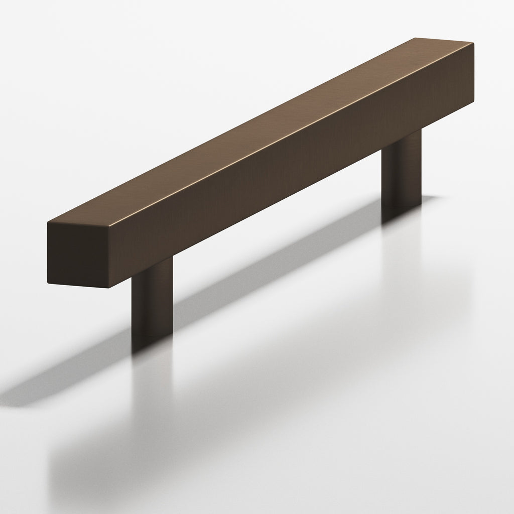 Colonial Bronze Series 506 3.5" Square Cabinet Pull With Straight Posts Heritage Bronze / 3.5"