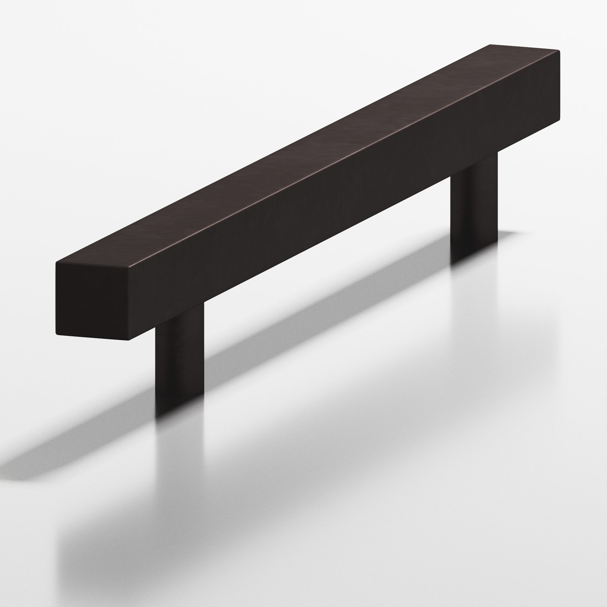 Colonial Bronze Series 217 6" Square Cabinet Pull With Straight Posts Matte Dark Statuary Bronze / 6"