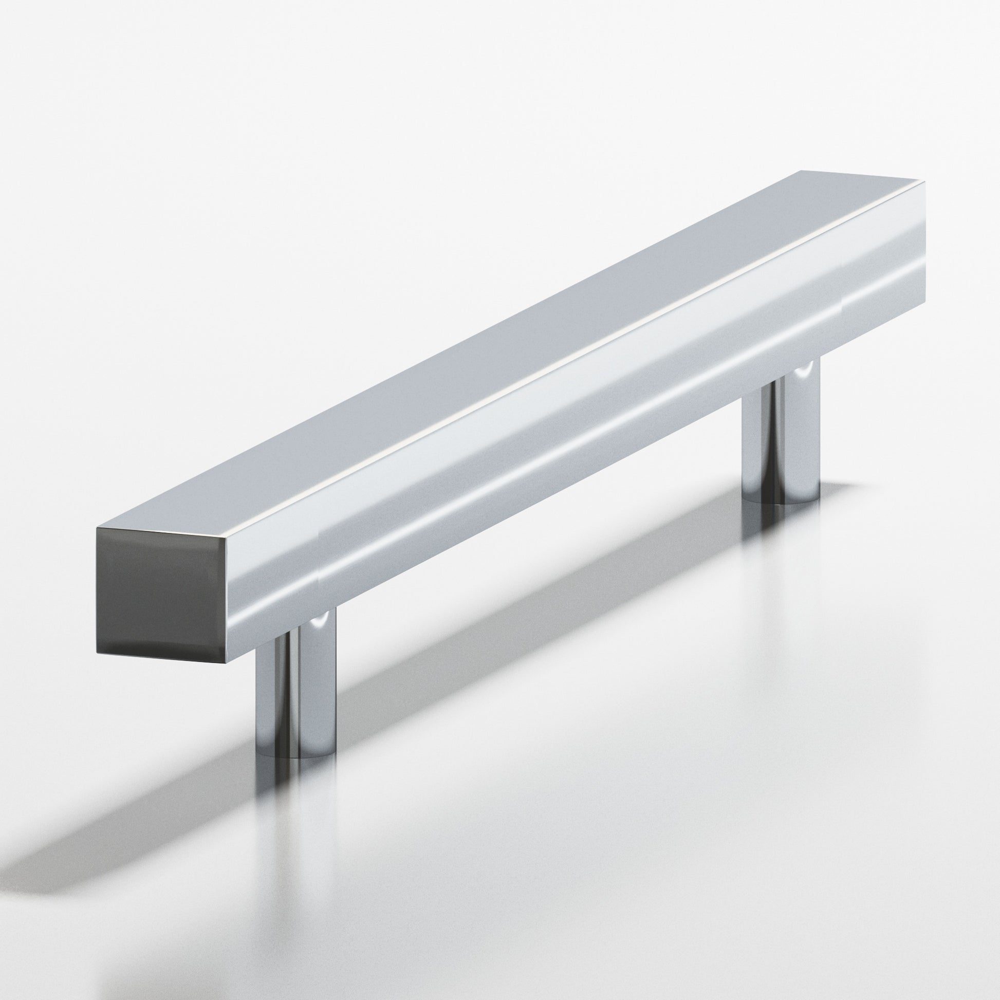 Colonial Bronze Series 506 3.5" Square Cabinet Pull With Straight Posts Polished Chrome / 3.5"