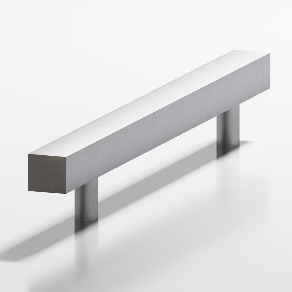 Colonial Bronze Series 506 3.5" Square Cabinet Pull With Straight Posts Matte Satin Chrome / 3.5"