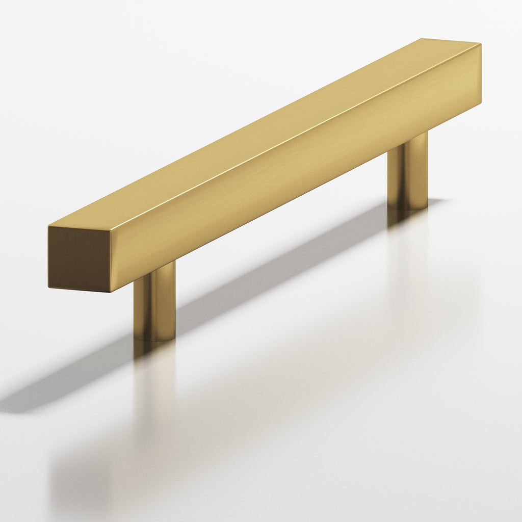 Colonial Bronze Series 506 3" Square Cabinet Pull With Straight Posts Satin Brass / 3"