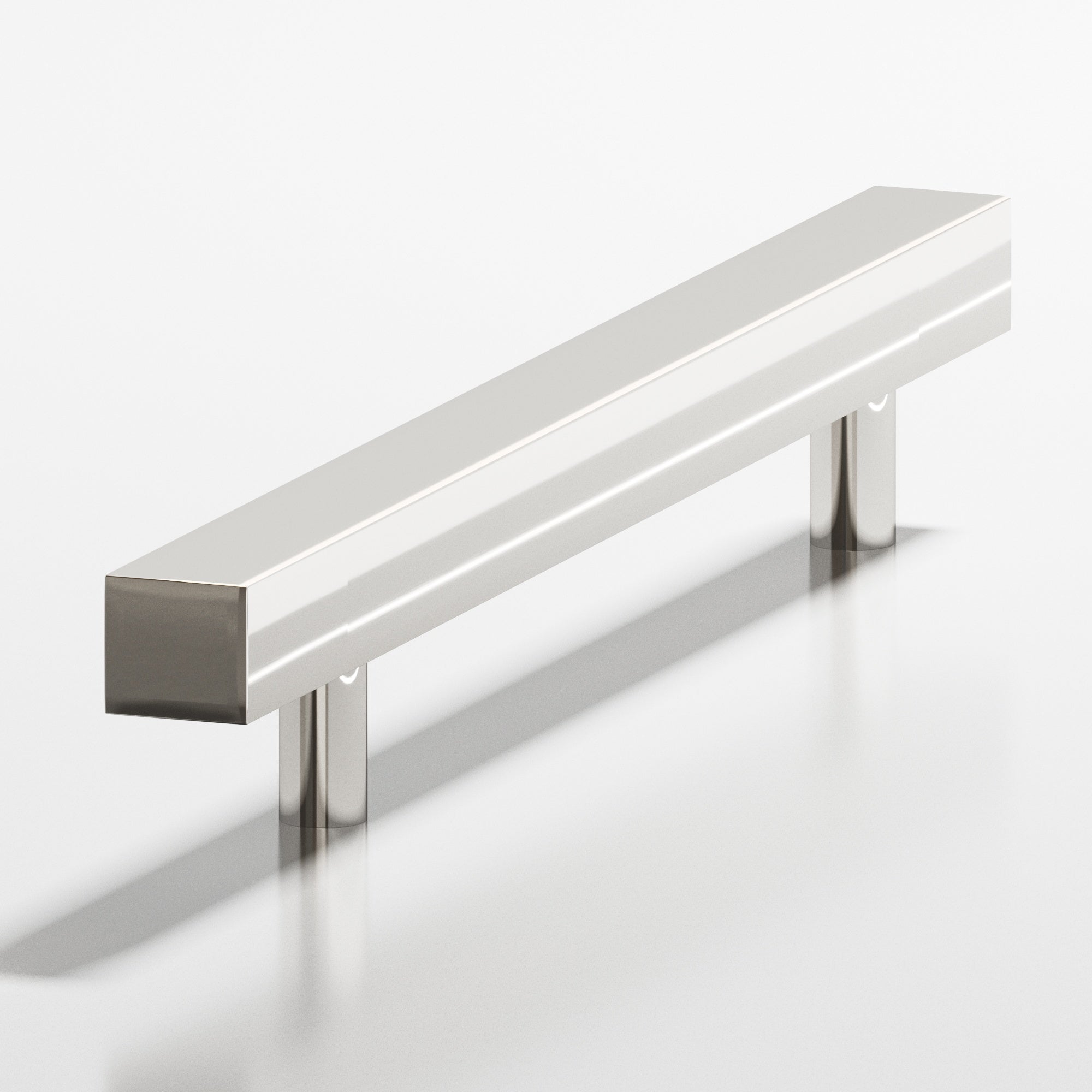 Colonial Bronze Series 217 8" Square Cabinet Pull Shower Door Pull With Straight Posts Polished Nickel / 8"