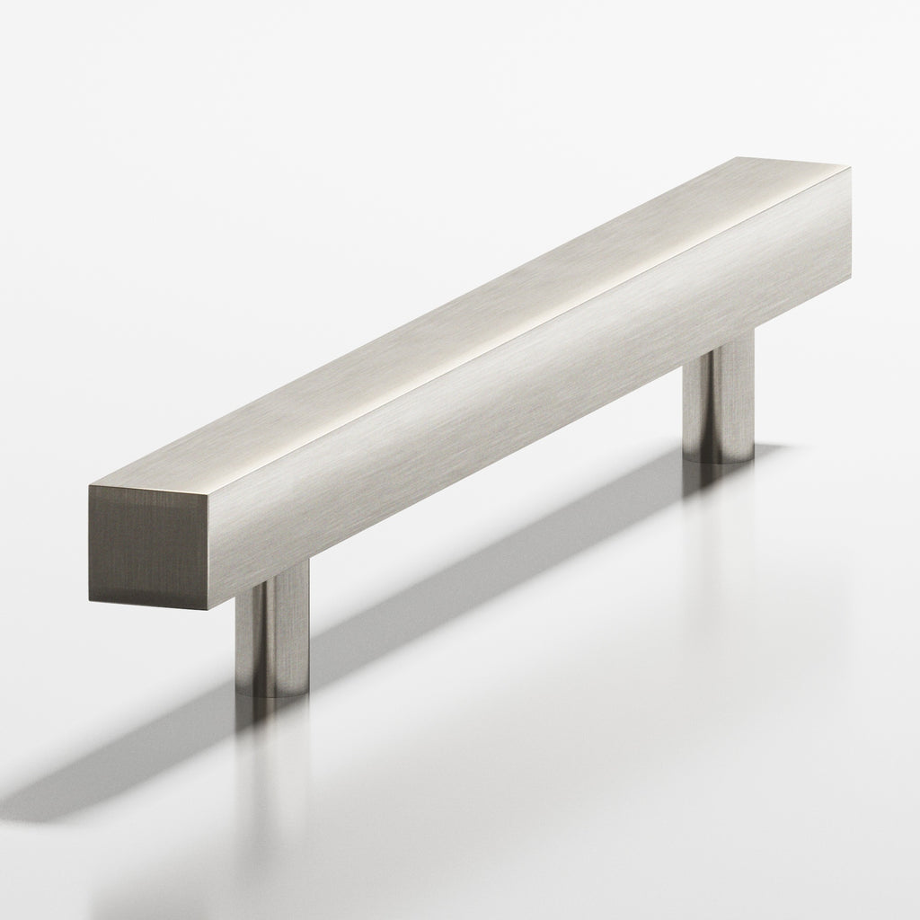 Colonial Bronze Series 506 4" Square Cabinet Pull With Straight Posts Satin Nickel / 4"